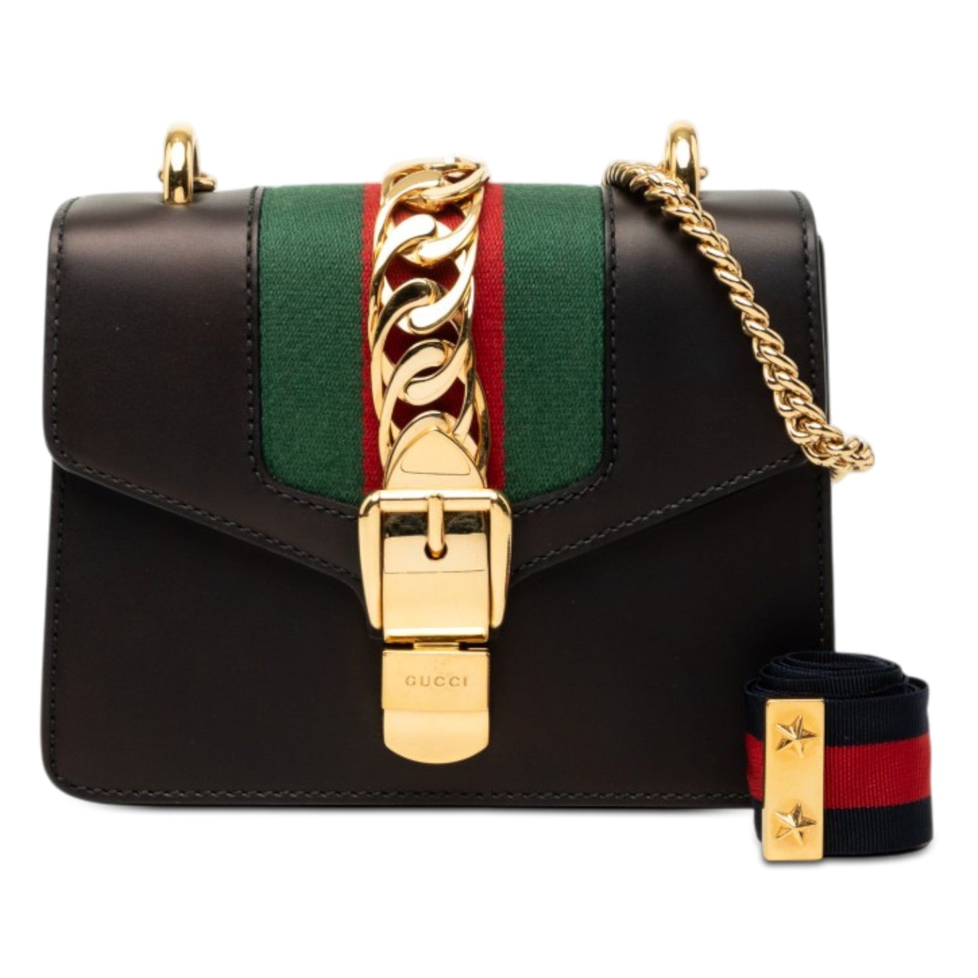 Gucci Calfskin Web Sylvie Chain Satchel Size ONE SIZE - 7 Thumbnail