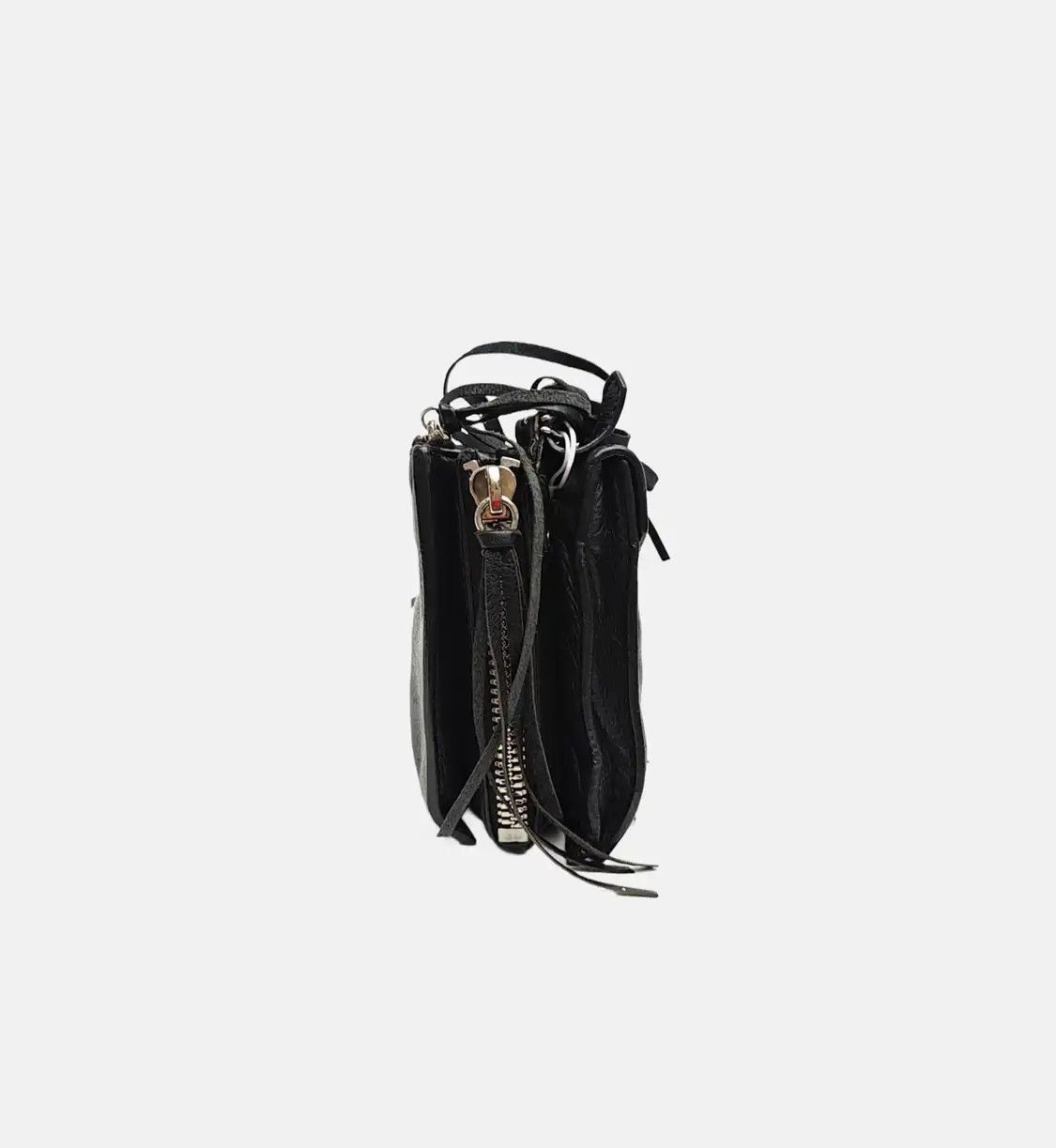 Balenciaga BALENCIAGA Papier black cowhide leather Motorcycle handbag shoulder bag silver h Size ONE SIZE - 4 Thumbnail