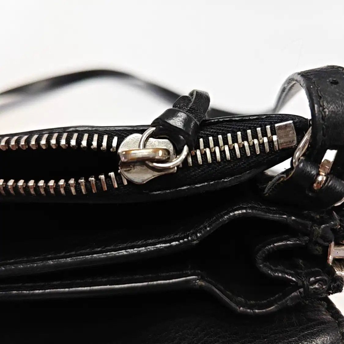 Balenciaga BALENCIAGA Papier black cowhide leather Motorcycle handbag shoulder bag silver h Size ONE SIZE - 19 Thumbnail