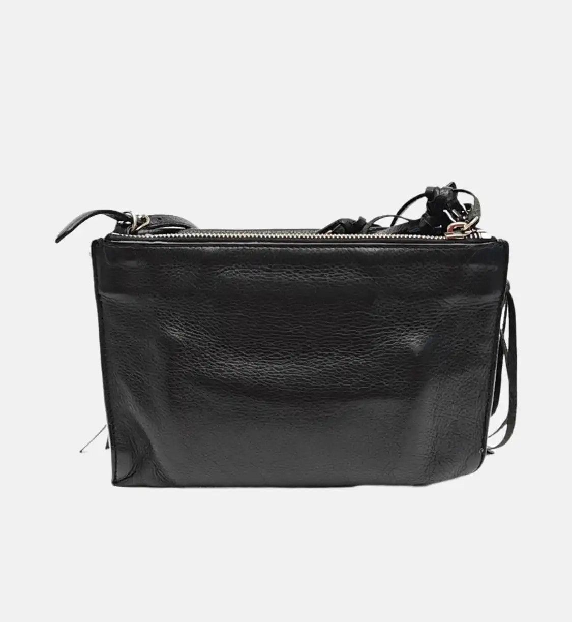 Balenciaga BALENCIAGA Papier black cowhide leather Motorcycle handbag shoulder bag silver h Size ONE SIZE - 5 Thumbnail