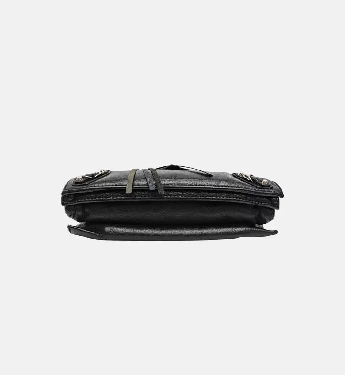Balenciaga BALENCIAGA Papier black cowhide leather Motorcycle handbag shoulder bag silver h Size ONE SIZE - 6 Thumbnail