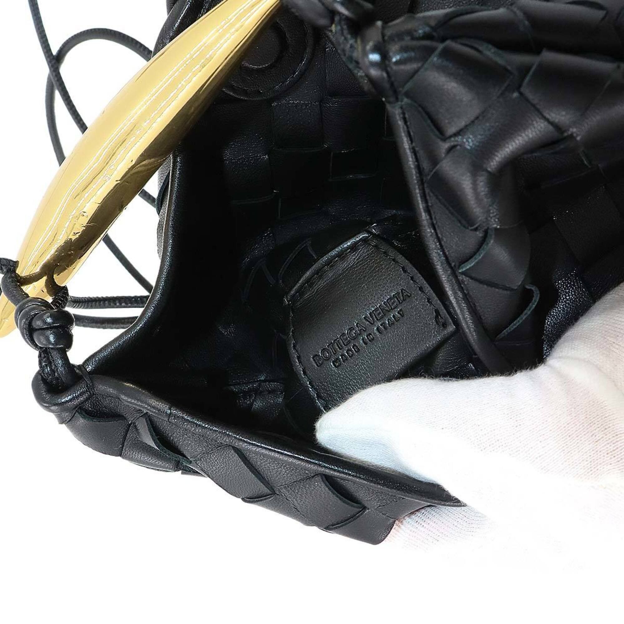 Bottega Veneta Bottega Veneta Intrecciato Mini Sardine 2-way Hand/Shoulder Handbag, Leather, Black, 744267 Bag Size ONE SIZE - 7 Thumbnail