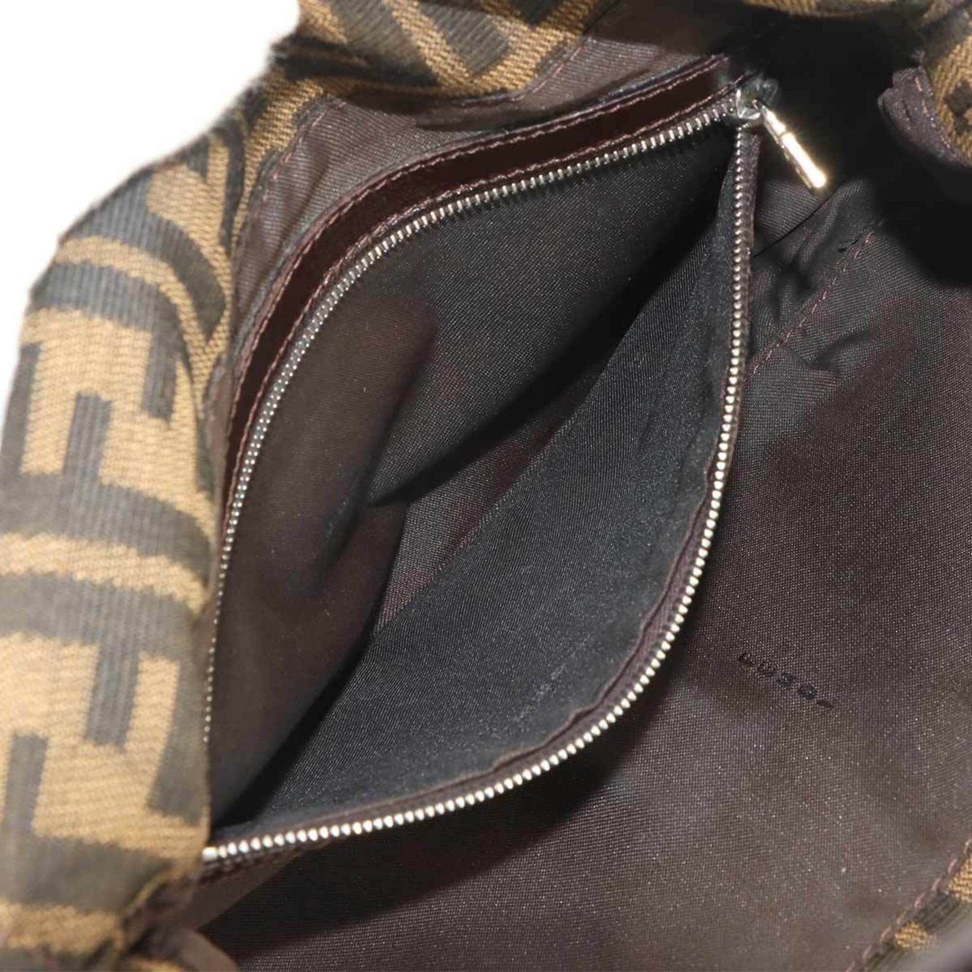 Fendi Fendi Zucca Mamma Baguette Shoulder Handbag, Canvas and Leather, Brown, 26424, Silver Hardware. Size ONE SIZE - 7 Thumbnail