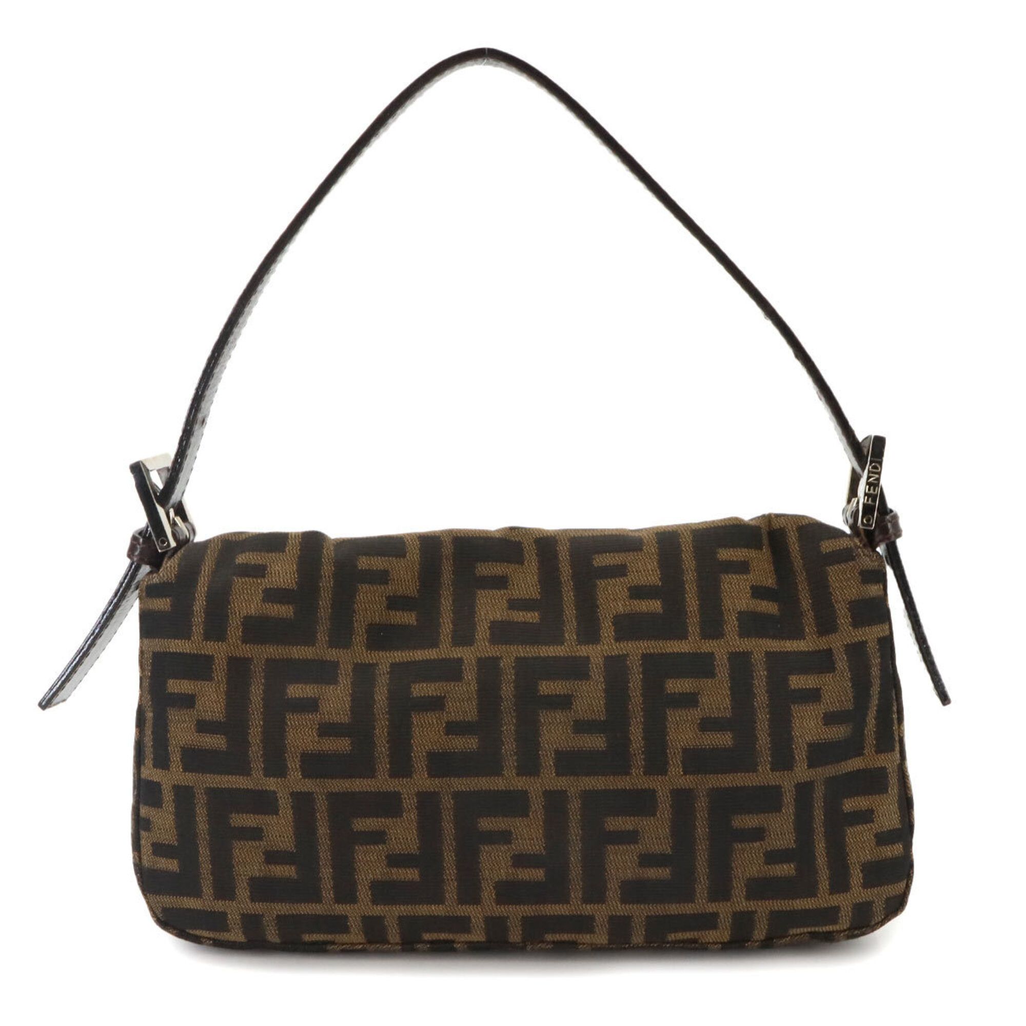 Fendi Fendi Zucca Mamma Baguette Shoulder Handbag, Canvas and Leather, Brown, 26424, Silver Hardware. Size ONE SIZE - 2 Thumbnail