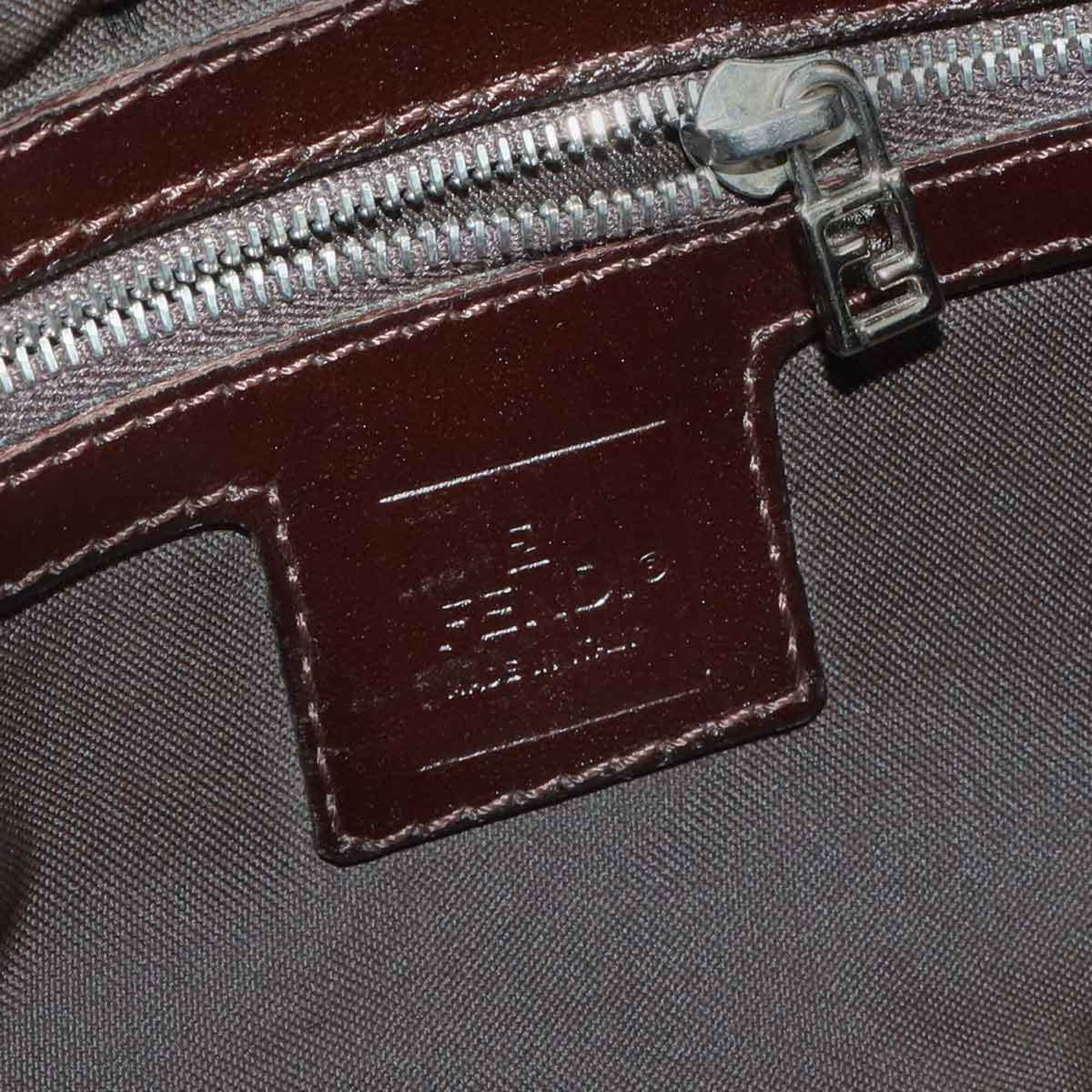 Fendi Fendi Zucca Mamma Baguette Shoulder Handbag, Canvas and Leather, Brown, 26424, Silver Hardware. Size ONE SIZE - 8 Thumbnail