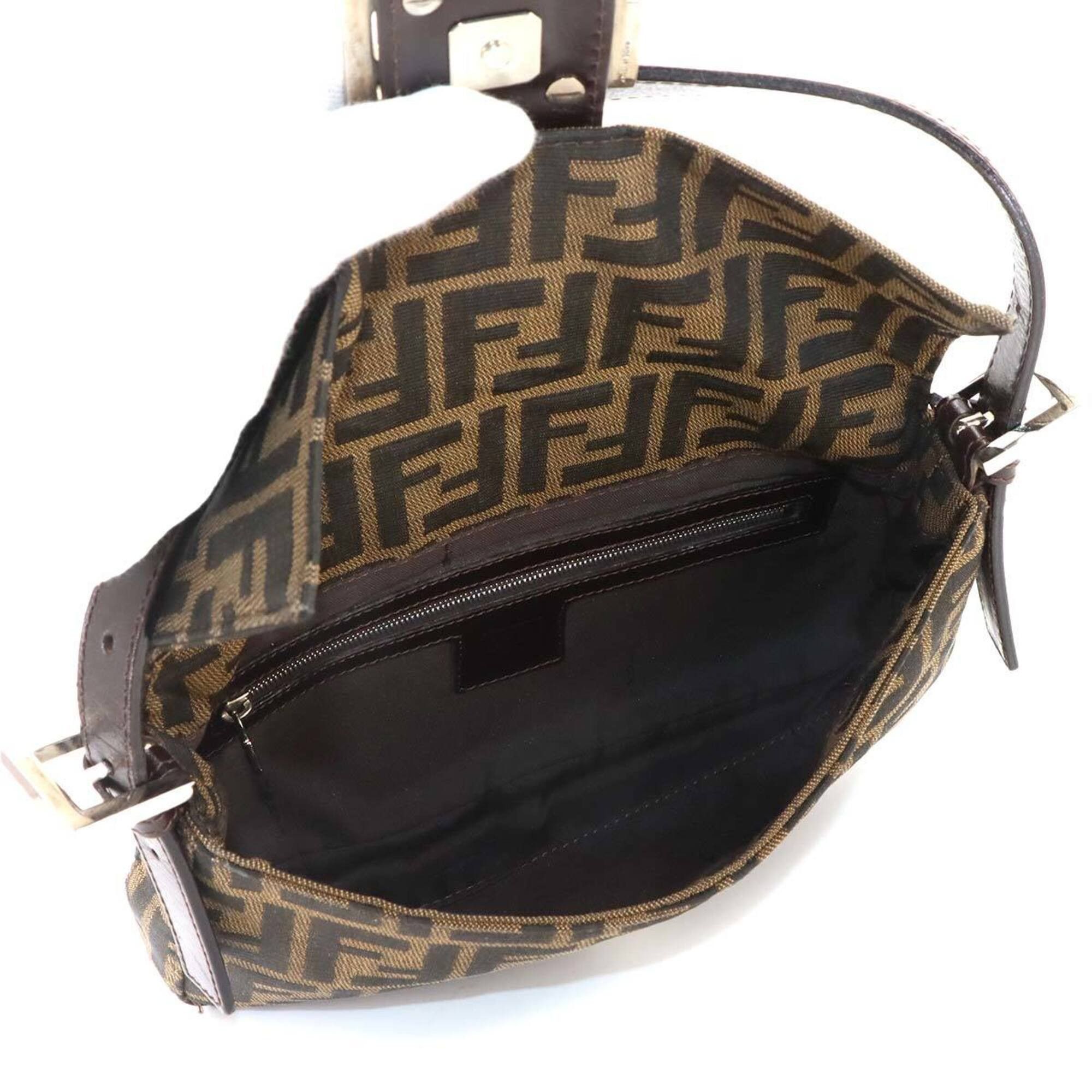 Fendi Fendi Zucca Mamma Baguette Shoulder Handbag, Canvas and Leather, Brown, 26424, Silver Hardware. Size ONE SIZE - 6 Thumbnail