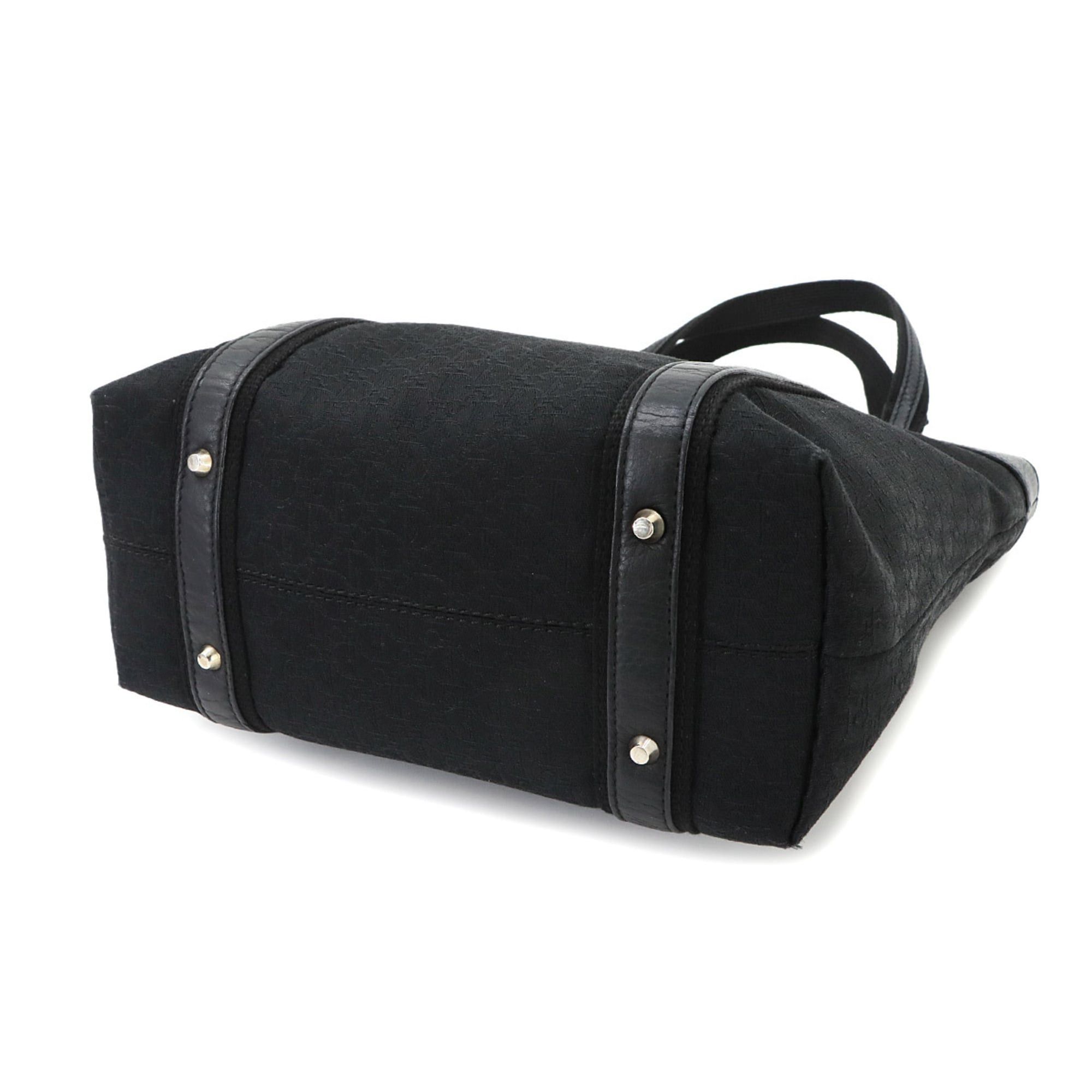 Dior Christian Dior Trotter Street Chic Tote Handbag, Canvas and Leather, Black Size ONE SIZE - 4 Thumbnail