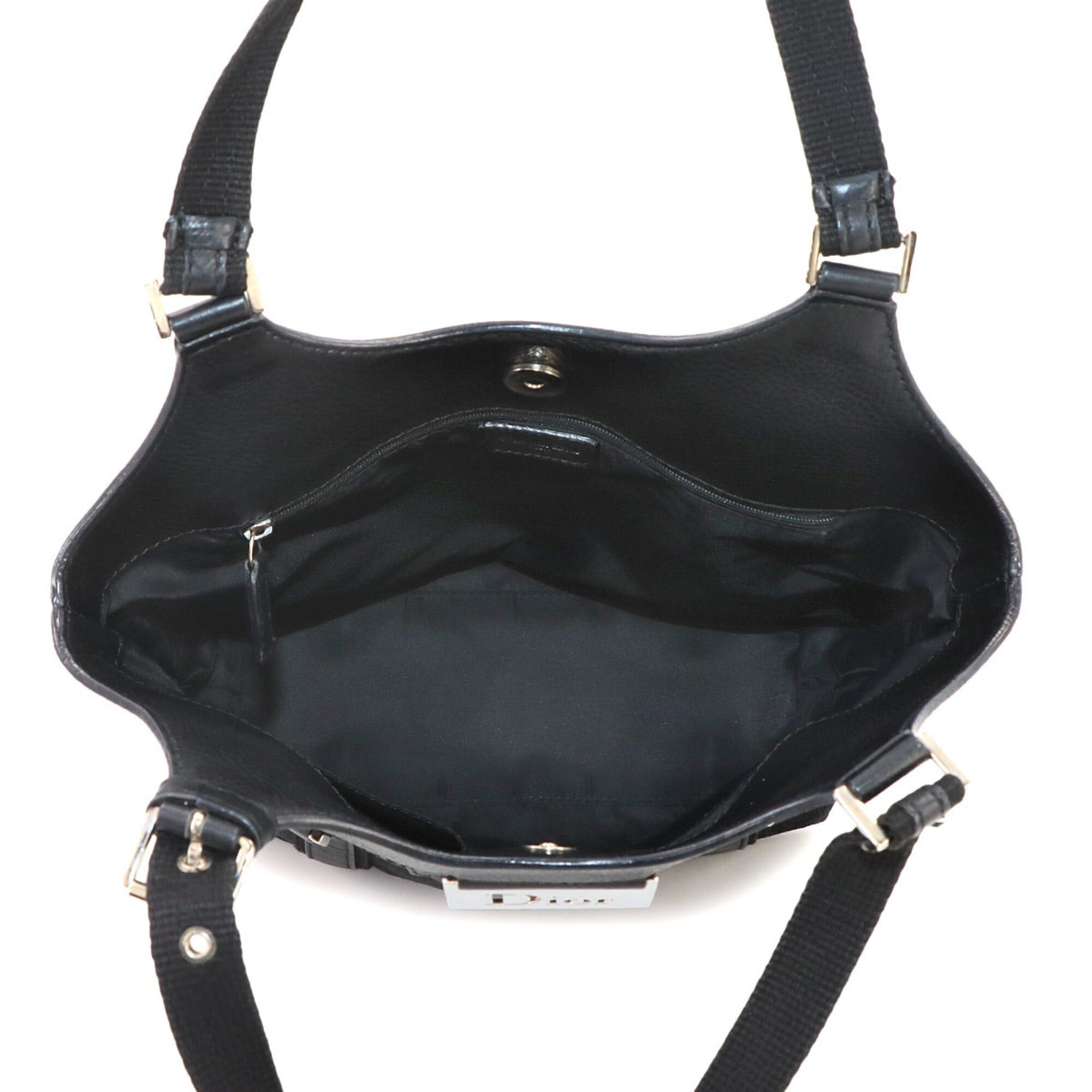 Dior Christian Dior Trotter Street Chic Tote Handbag, Canvas and Leather, Black Size ONE SIZE - 6 Thumbnail