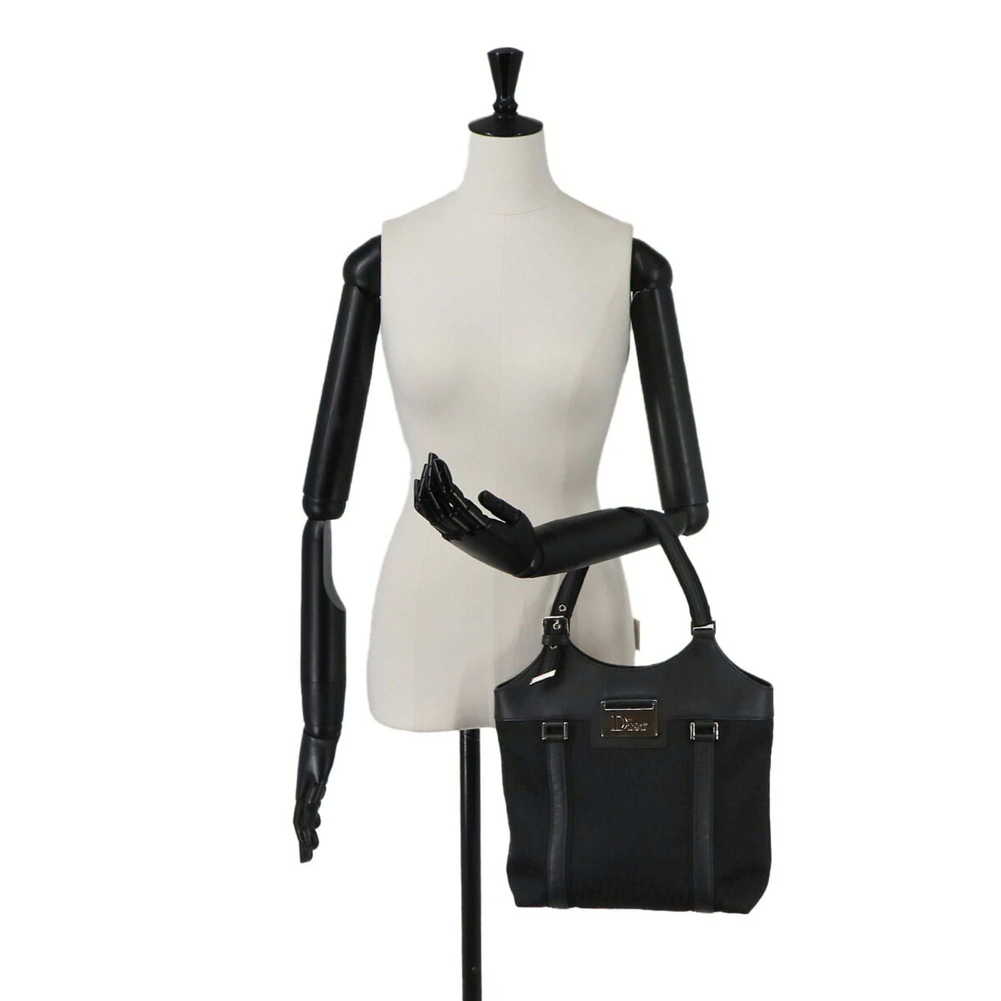 Dior Christian Dior Trotter Street Chic Tote Handbag, Canvas and Leather, Black Size ONE SIZE - 9 Thumbnail