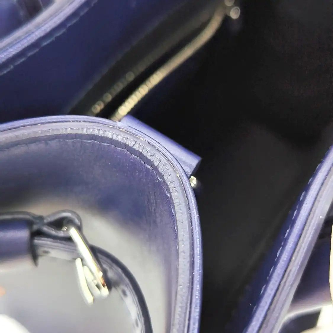 Balenciaga BALENCIAGA Padlock Work blue cowhide leather shoulder bag handbag crossbody bag Size ONE SIZE - 15 Thumbnail