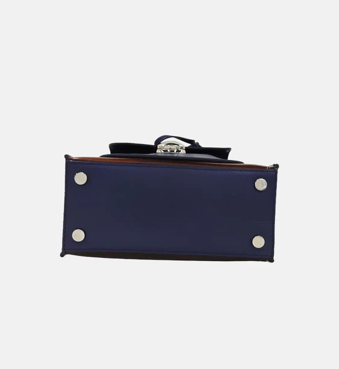 Balenciaga BALENCIAGA Padlock Work blue cowhide leather shoulder bag handbag crossbody bag Size ONE SIZE - 6 Thumbnail