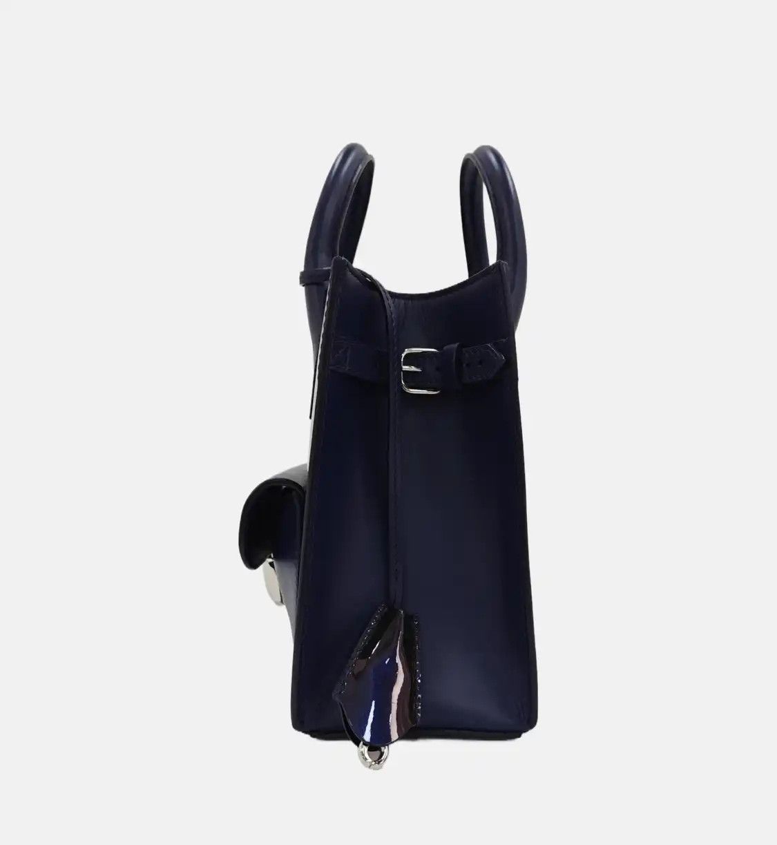 Balenciaga BALENCIAGA Padlock Work blue cowhide leather shoulder bag handbag crossbody bag Size ONE SIZE - 3 Thumbnail