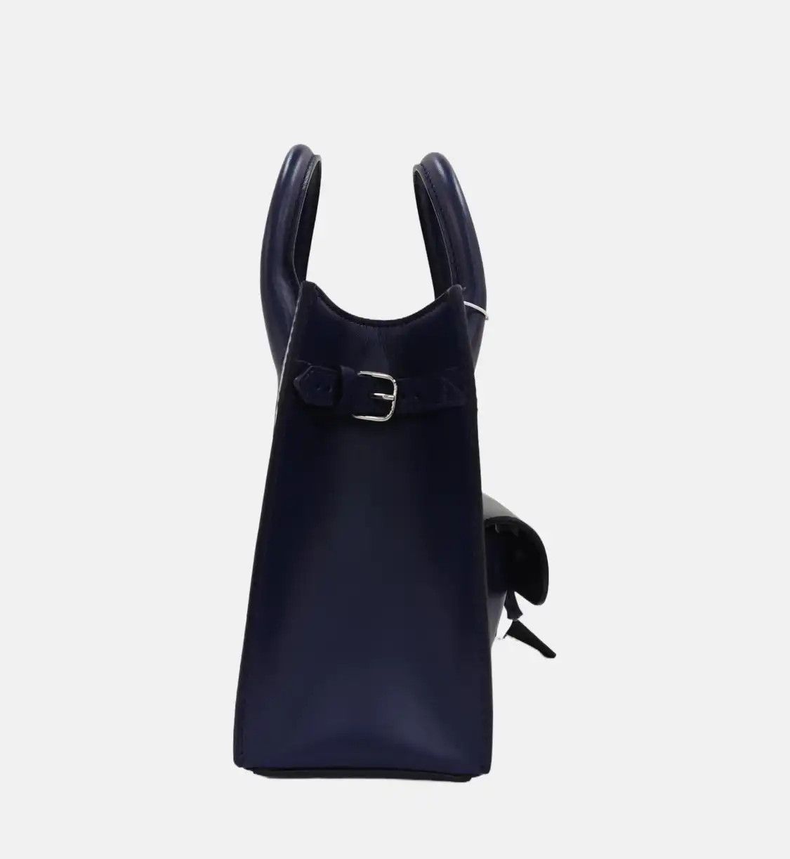 Balenciaga BALENCIAGA Padlock Work blue cowhide leather shoulder bag handbag crossbody bag Size ONE SIZE - 4 Thumbnail