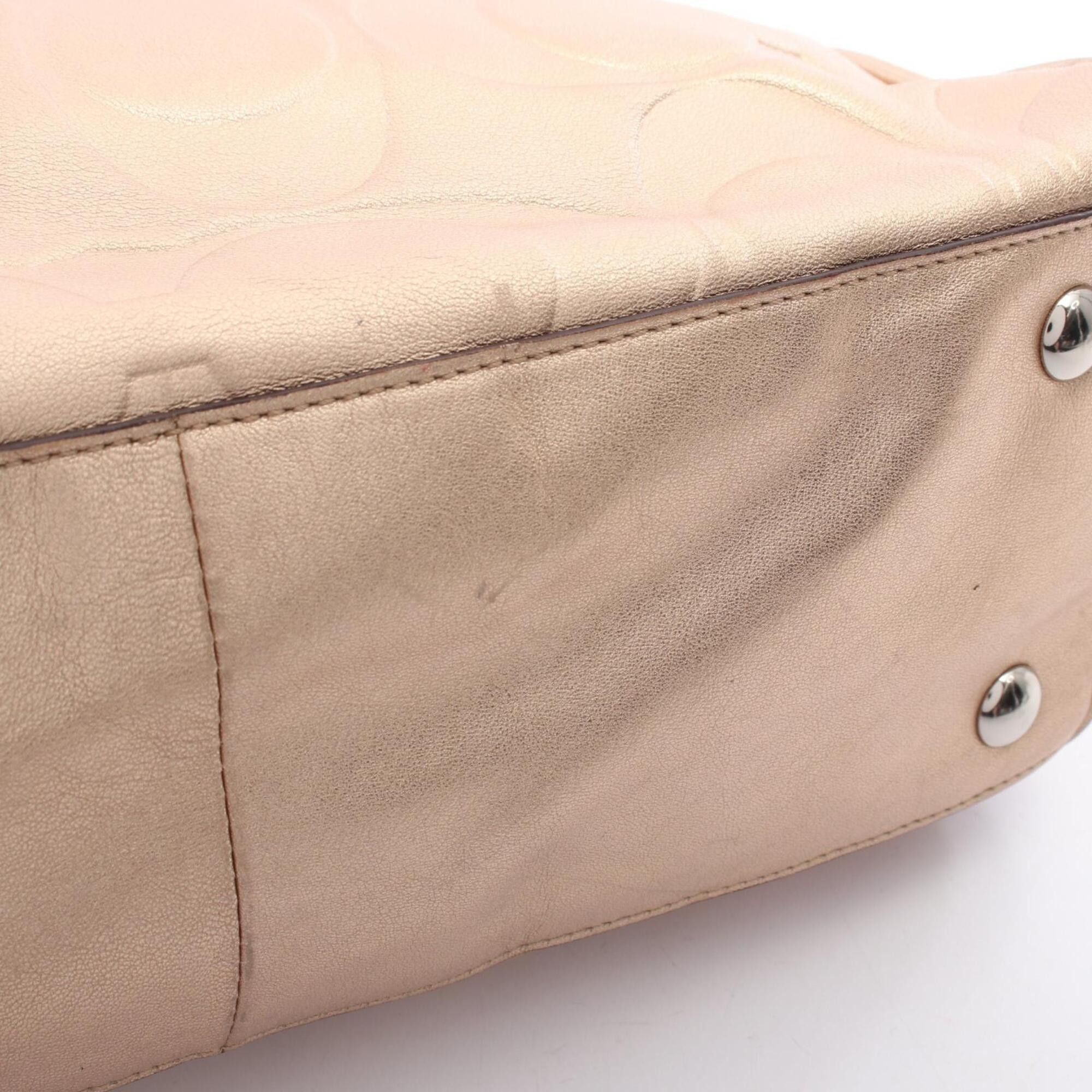 Coach Coach Signature 2-Way Handbag, Leather, Women's, Gold Tone, F17992 Size ONE SIZE - 8 Thumbnail