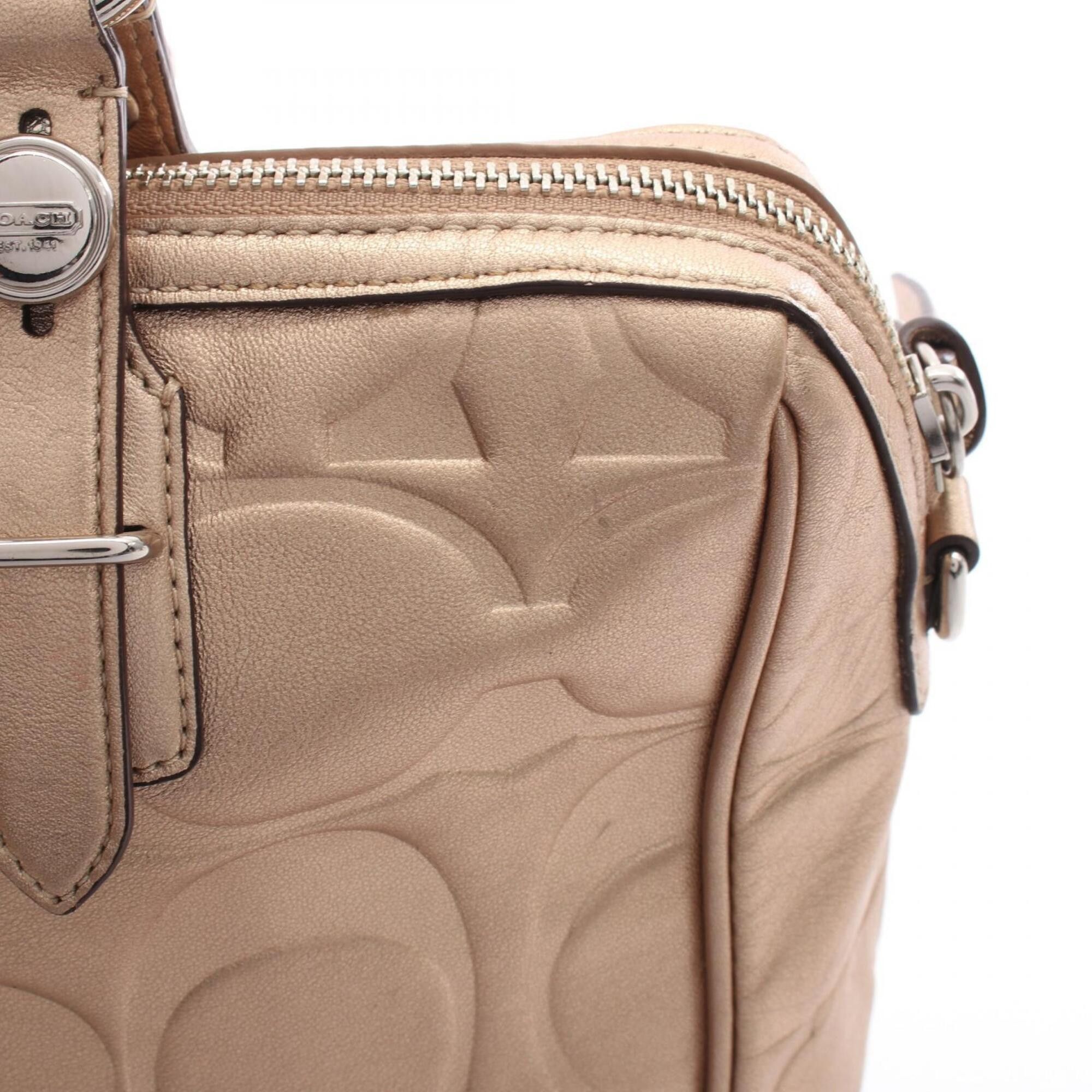 Coach Coach Signature 2-Way Handbag, Leather, Women's, Gold Tone, F17992 Size ONE SIZE - 9 Thumbnail