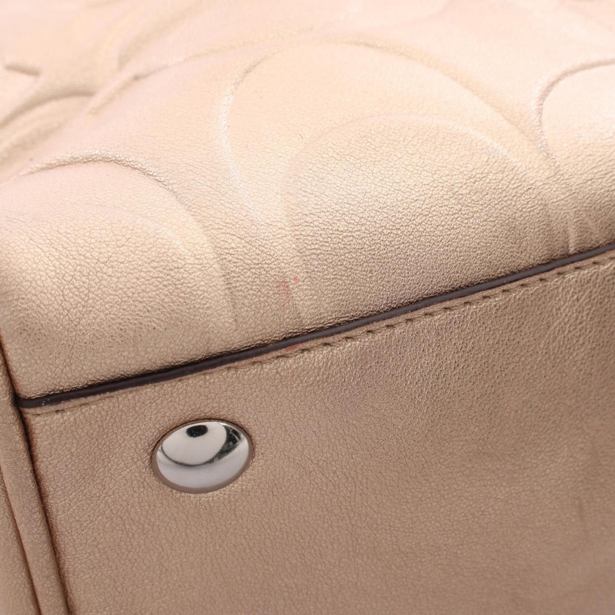 Coach Coach Signature 2-Way Handbag, Leather, Women's, Gold Tone, F17992 Size ONE SIZE - 7 Thumbnail