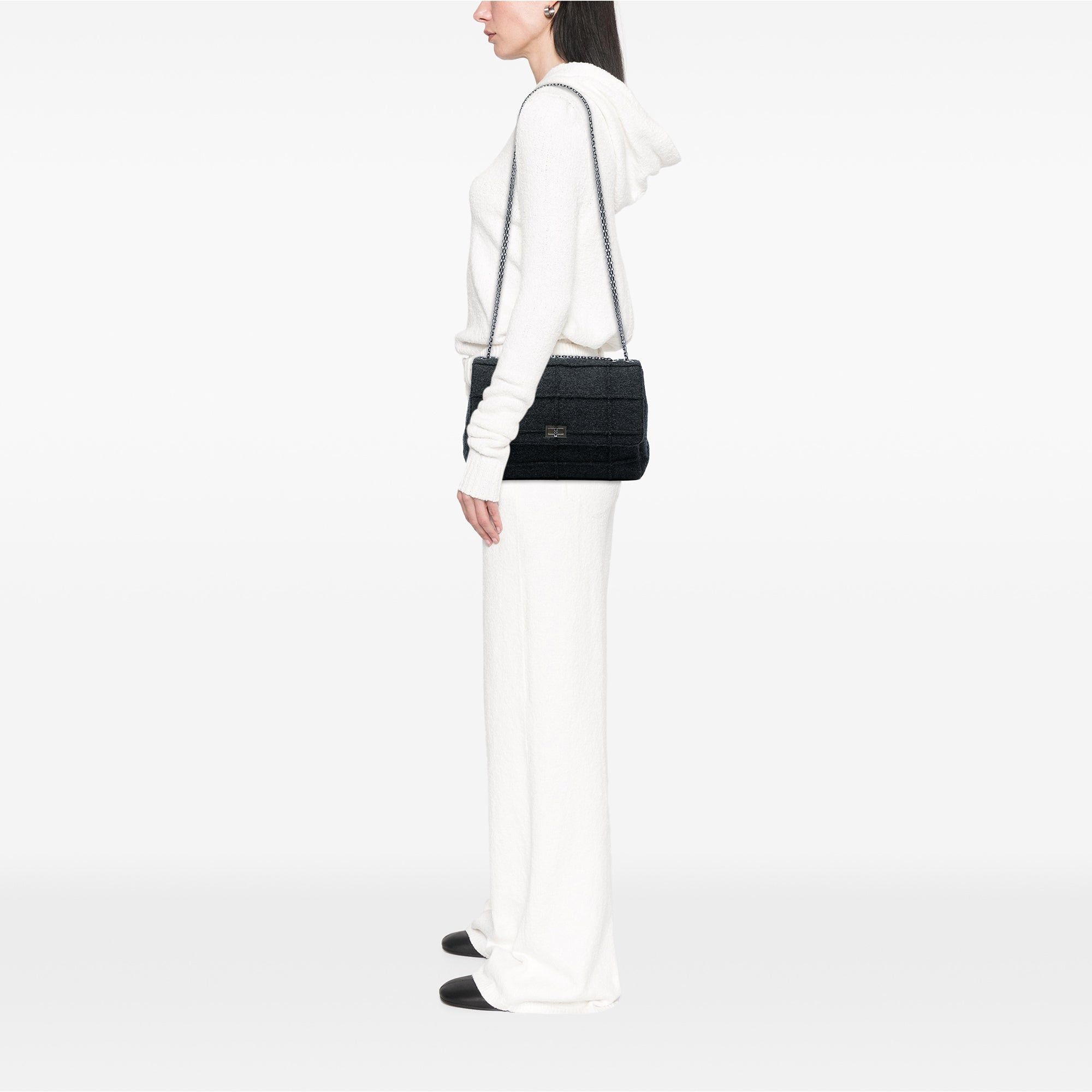 Chanel Identification Jumbo Chocolate Bar Wool Felt Reissue 2.55 Flap Size ONE SIZE - 6 Thumbnail