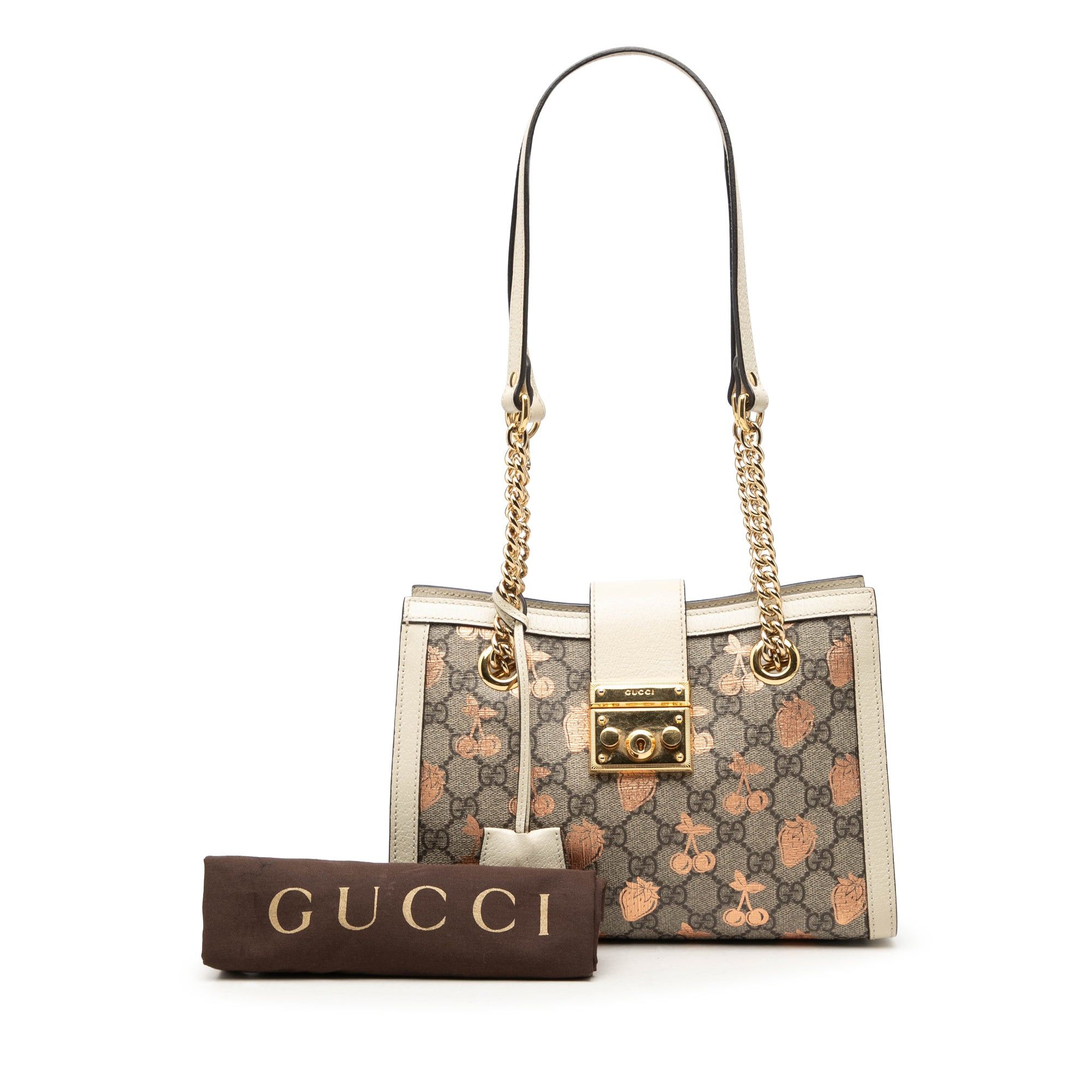 Gucci GG Supreme Berry Padlock Tote Size ONE SIZE - 7 Thumbnail