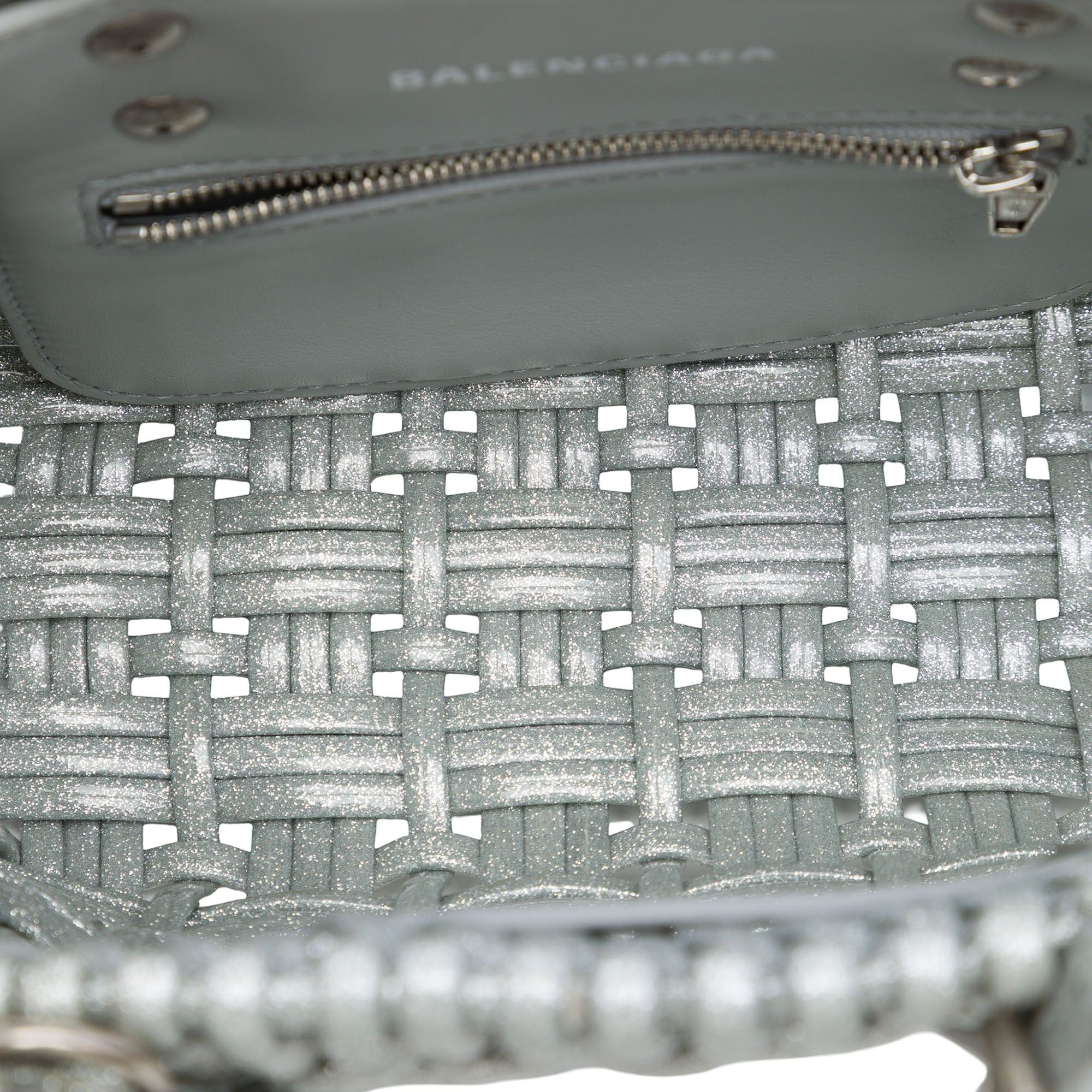 Balenciaga Metallic Faux Leather Bistro Basket Bag XXS Size ONE SIZE - 4 Thumbnail