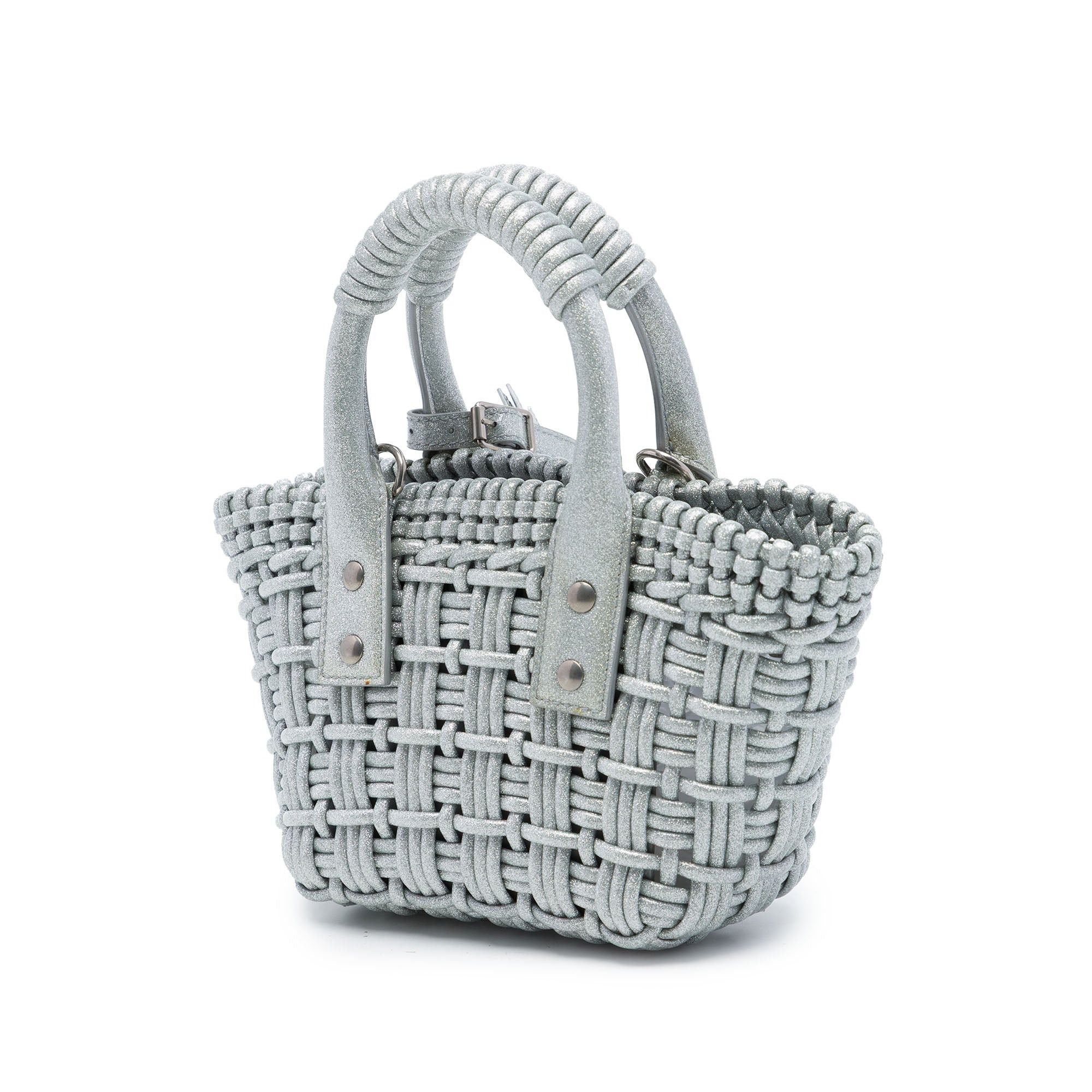 Balenciaga Metallic Faux Leather Bistro Basket Bag XXS Size ONE SIZE - 2 Thumbnail