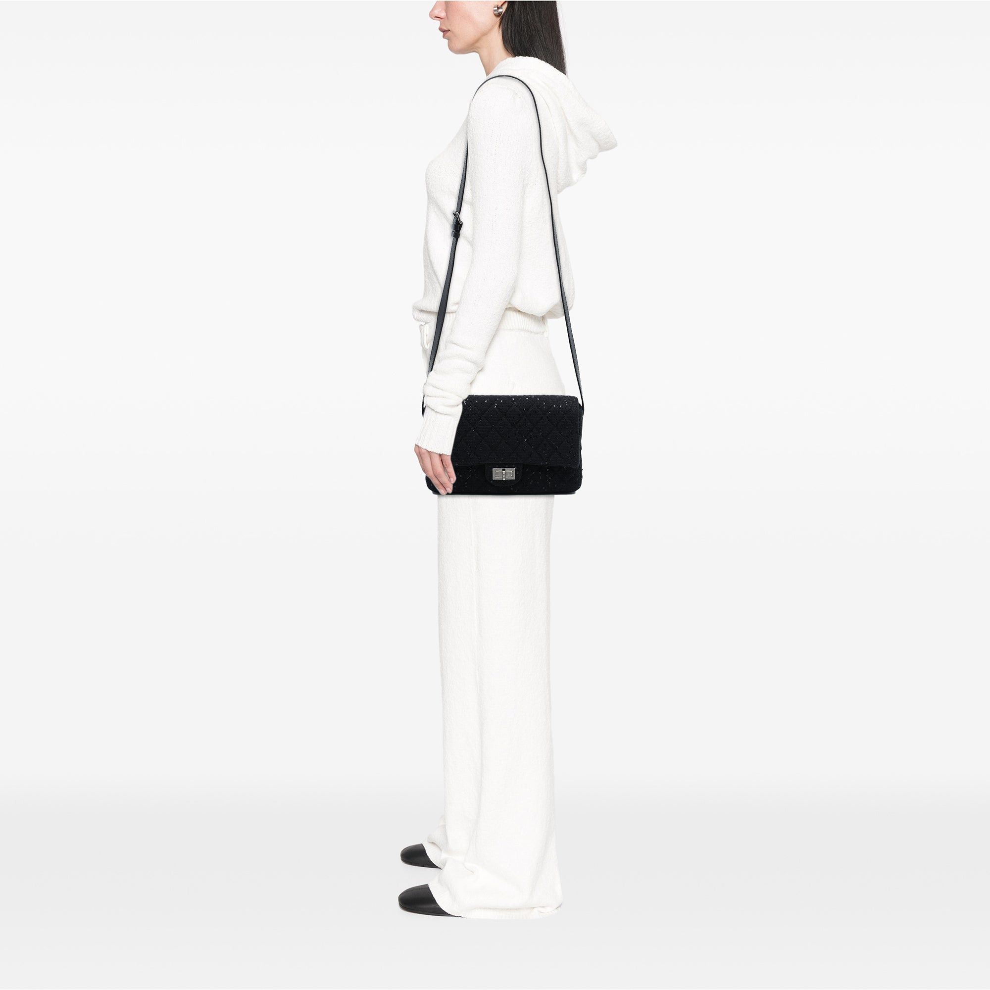 Chanel Jumbo Sequin Embellished Quilted Tweed Reissue 2.55 Messenger Flap Size ONE SIZE - 6 Thumbnail