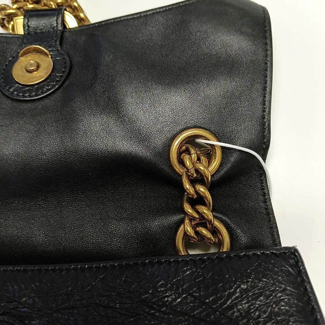 Balenciaga BALENCIAGA Crush Small black cowhide leather shoulder bag gold hardware Size ONE SIZE - 10 Thumbnail