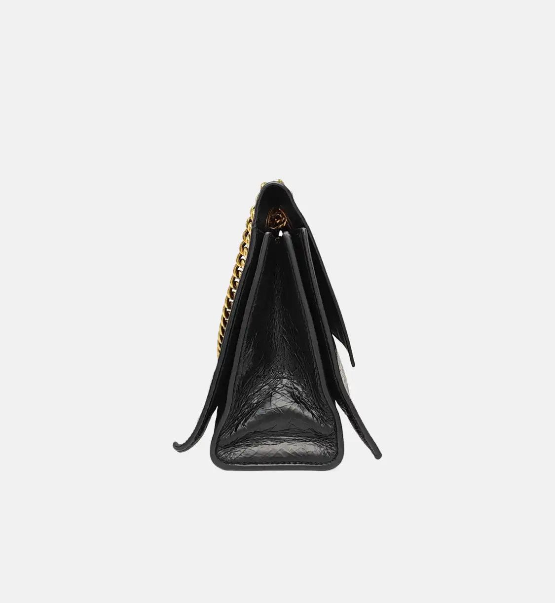 Balenciaga BALENCIAGA Crush Small black cowhide leather shoulder bag gold hardware Size ONE SIZE - 4 Thumbnail