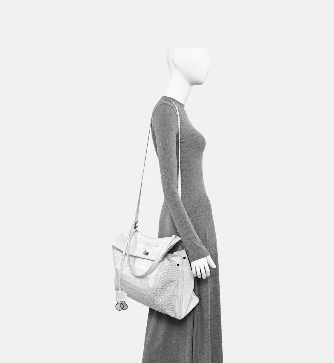 Balenciaga BALENCIAGA Rodeo Large white cowhide leather crocodile shoulder bag crossbody ba Size ONE SIZE - 2 Thumbnail