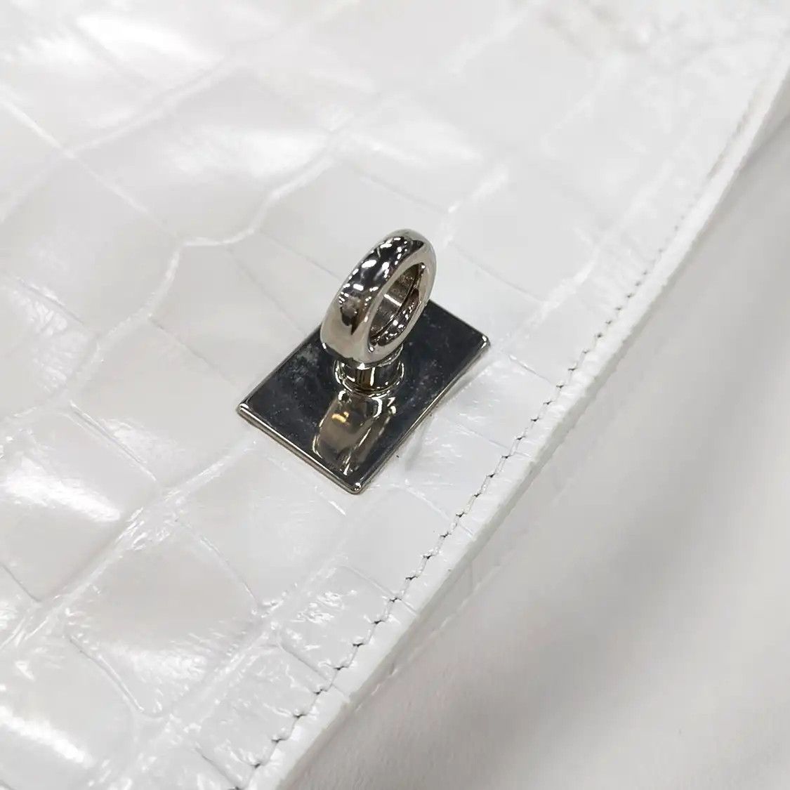 Balenciaga BALENCIAGA Rodeo Large white cowhide leather crocodile shoulder bag crossbody ba Size ONE SIZE - 10 Thumbnail