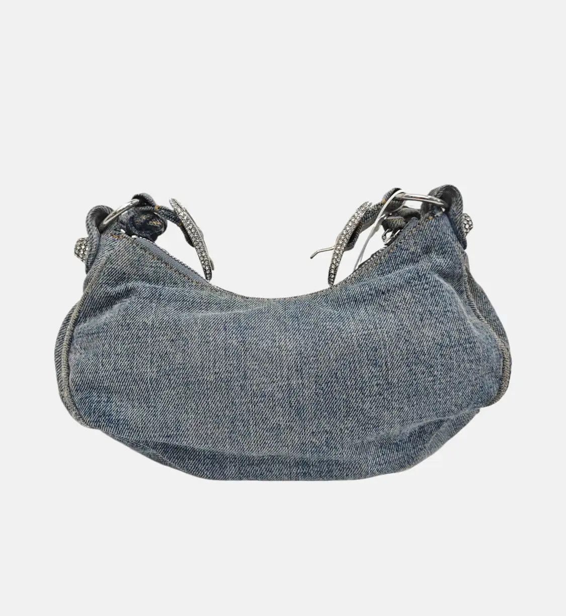 Balenciaga BALENCIAGA Le Cagole blue denim stud fringe Motorcycle shoulder bag distressed s Size ONE SIZE - 5 Thumbnail