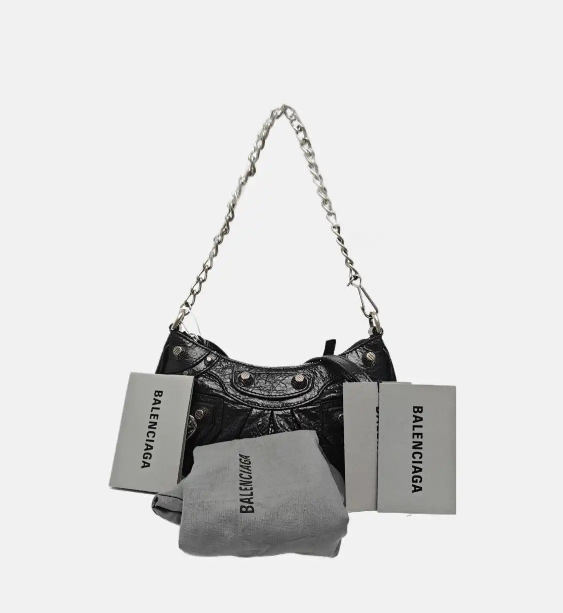 Balenciaga BALENCIAGA Le Cagole mini black sheepskin stud shoulder bag handbag crossbody ba Size ONE SIZE - 8 Thumbnail