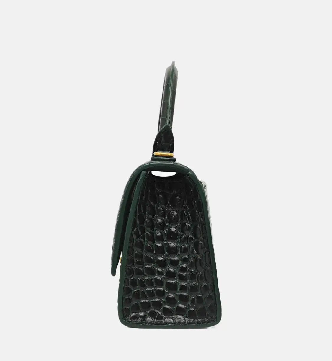 Balenciaga BALENCIAGA Hourglass ultra Small dark greencowhide leather crocodile Hourglass s Size ONE SIZE - 3 Thumbnail