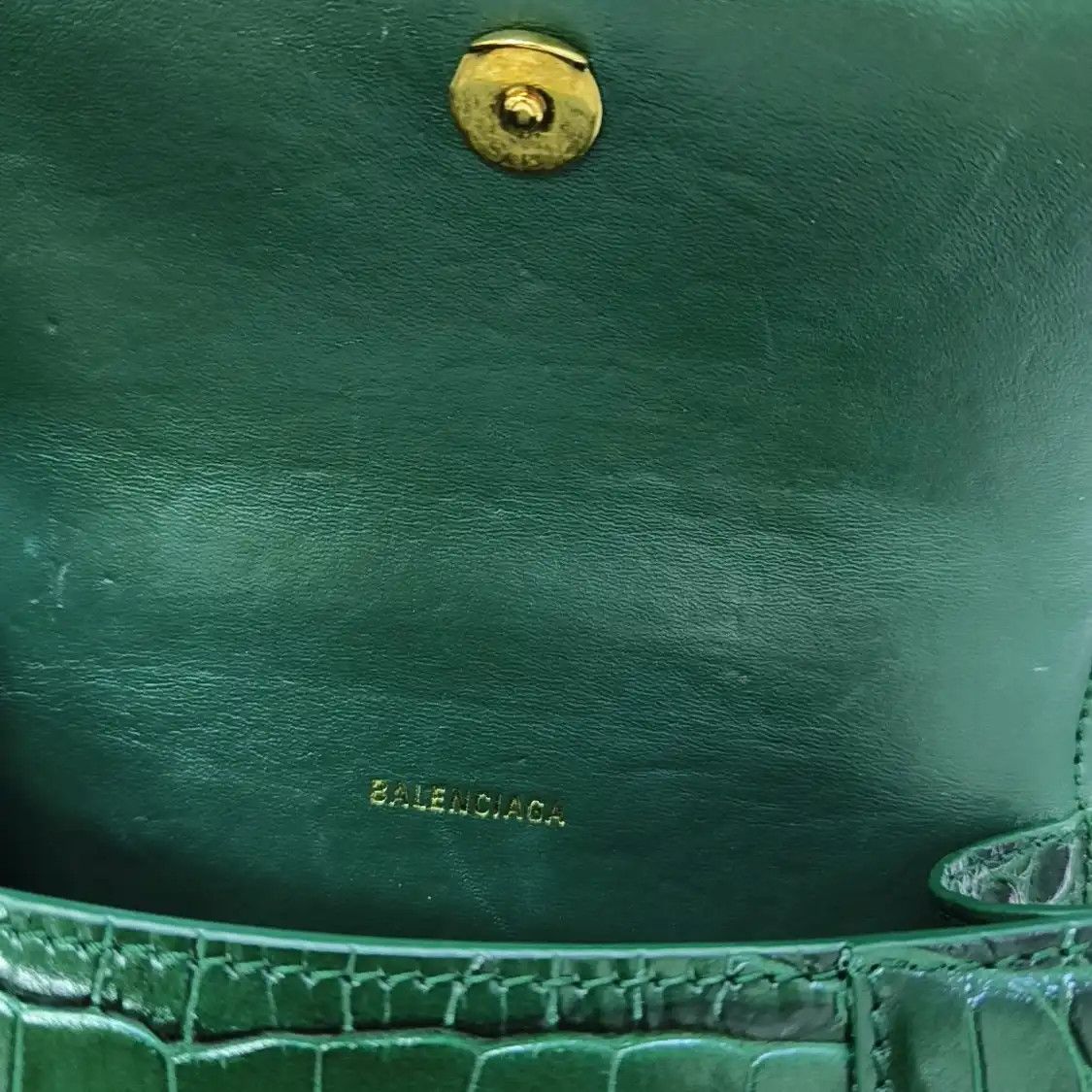 Balenciaga BALENCIAGA Hourglass ultra Small dark greencowhide leather crocodile Hourglass s Size ONE SIZE - 10 Thumbnail