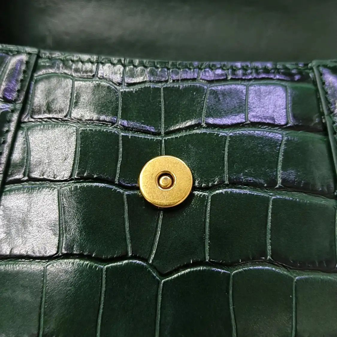 Balenciaga BALENCIAGA Hourglass ultra Small dark greencowhide leather crocodile Hourglass s Size ONE SIZE - 9 Thumbnail