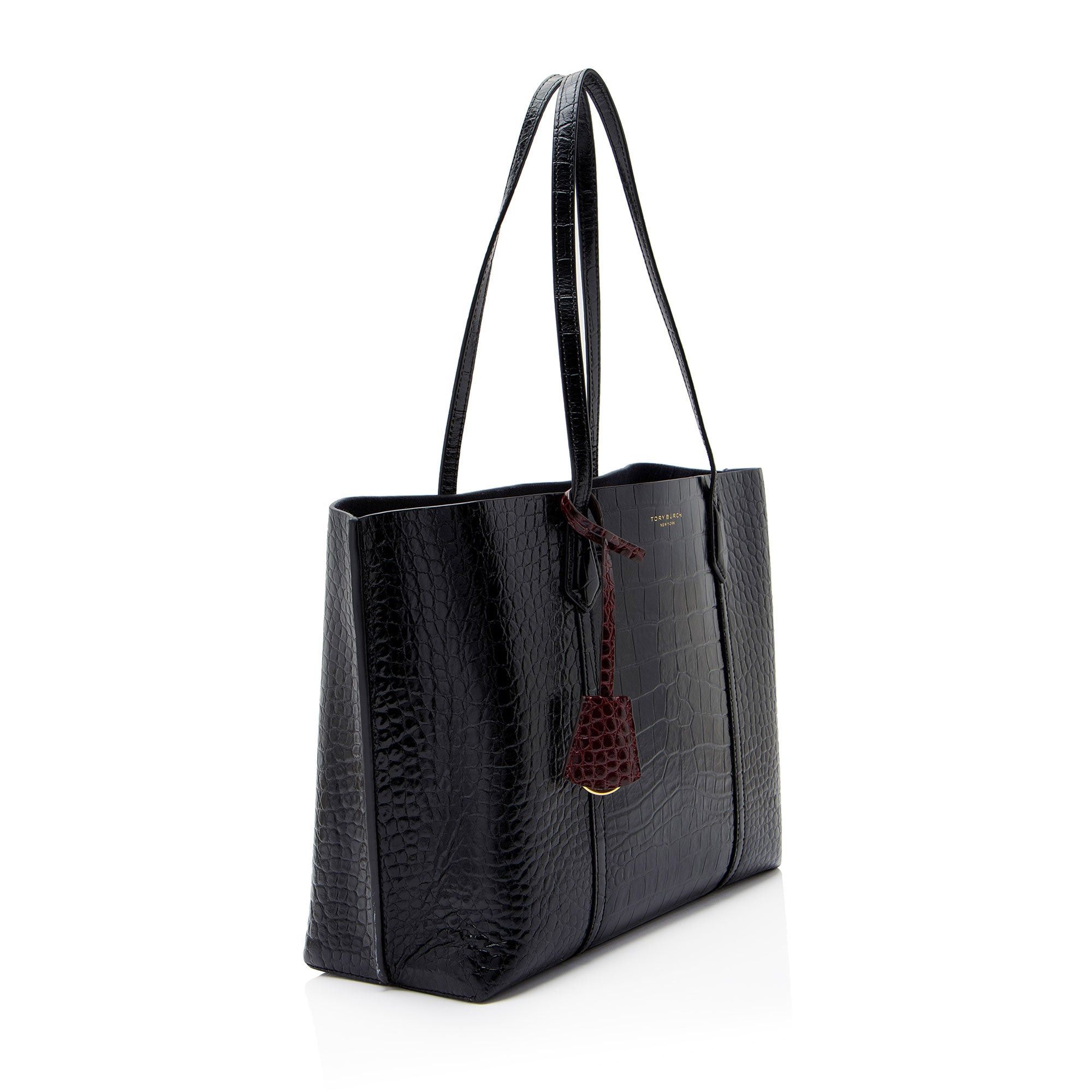 Tory Burch Tory Burch Croc Embossed Leather Perry Triple Compartment To Size ONE SIZE - 2 Thumbnail