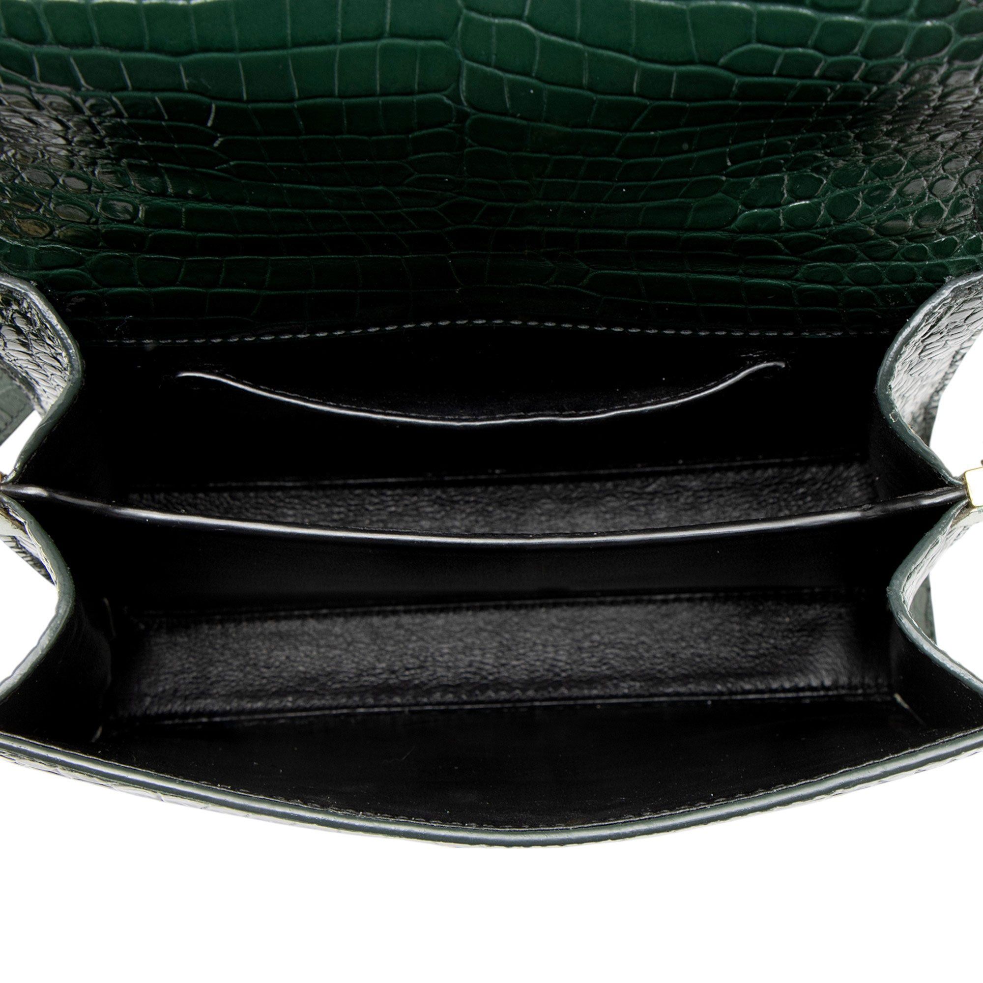 Saint Laurent Paris Saint Laurent Croc Embossed Leather Monogram Cassandra Mini Size ONE SIZE - 7 Thumbnail