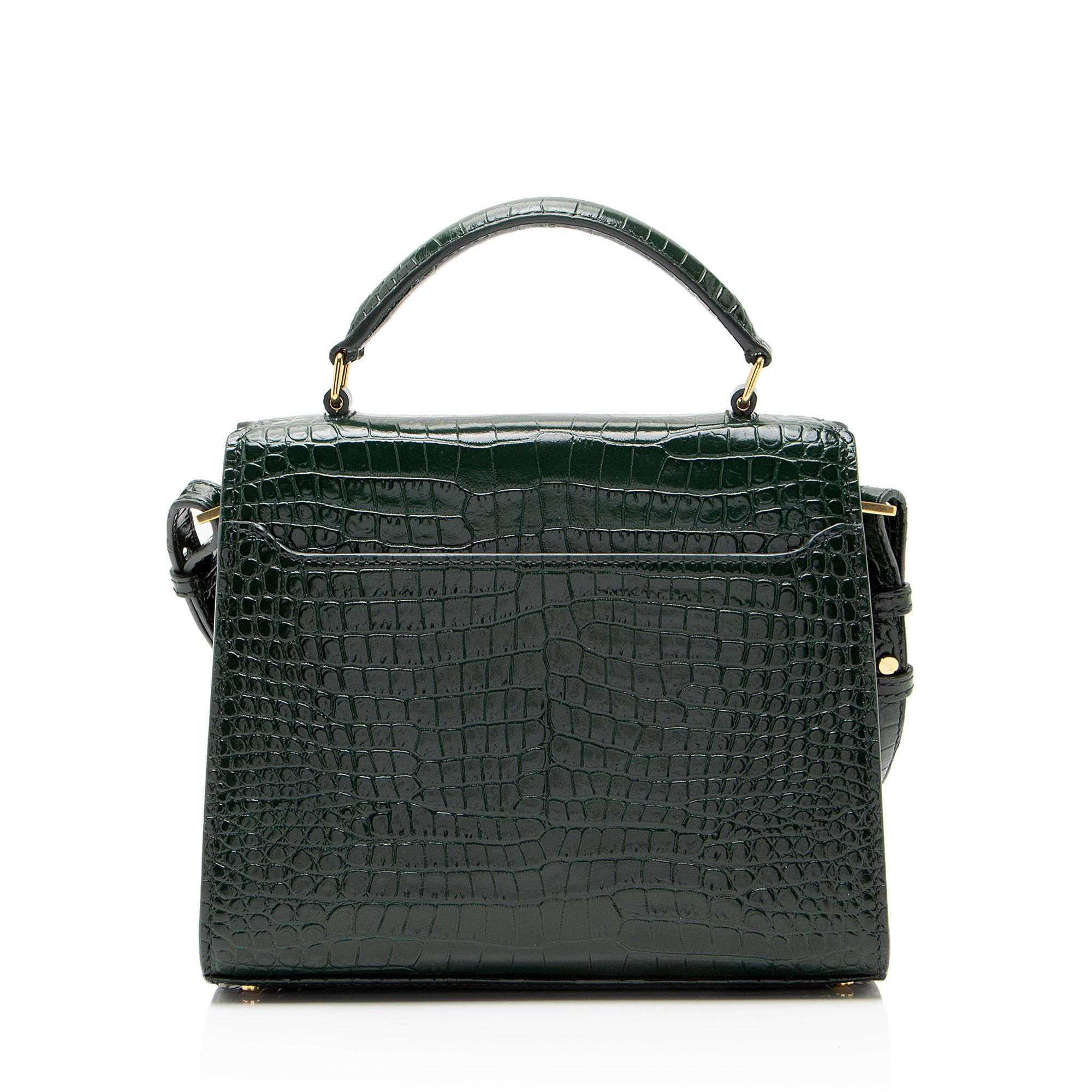 Saint Laurent Paris Saint Laurent Croc Embossed Leather Monogram Cassandra Mini Size ONE SIZE - 3 Thumbnail