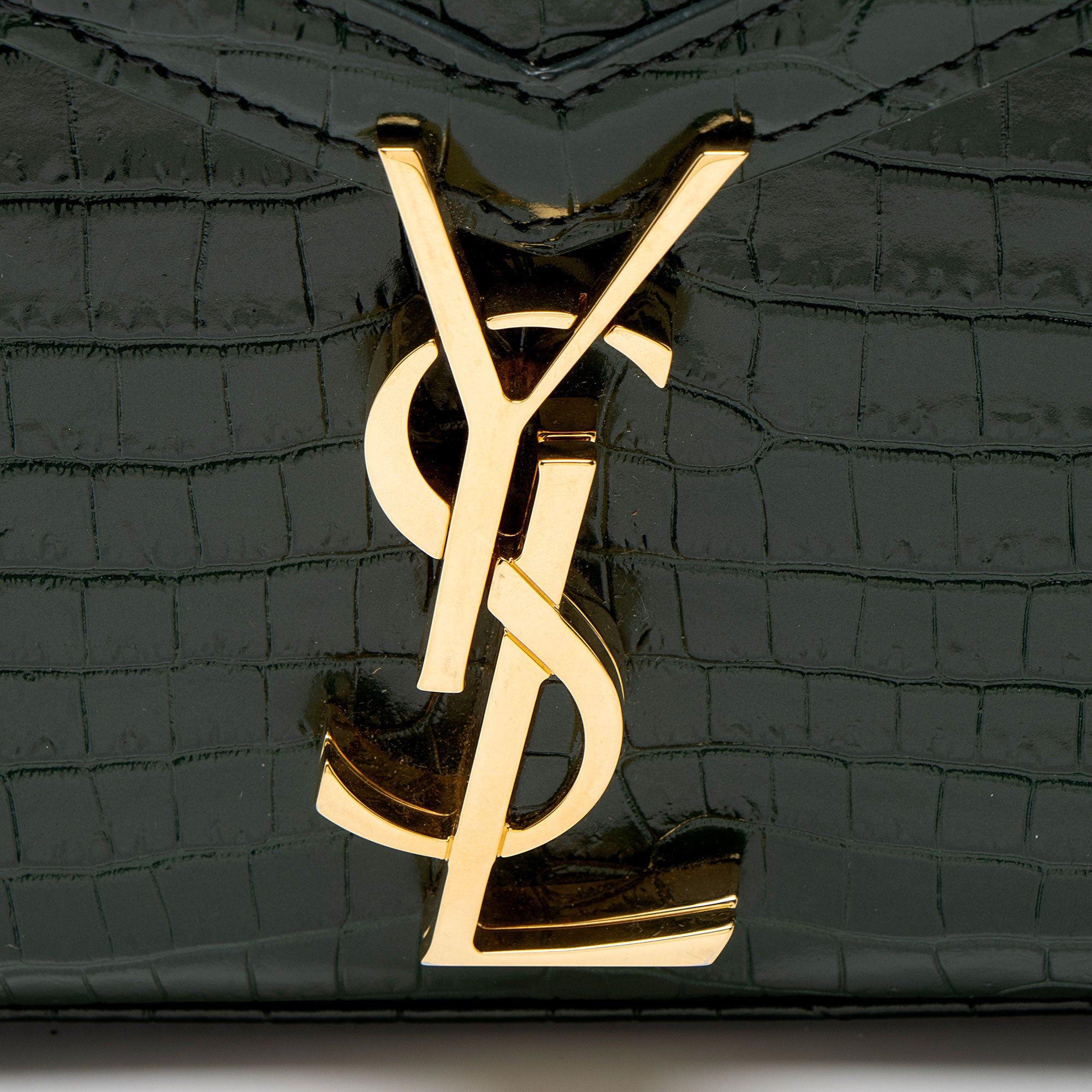 Saint Laurent Paris Saint Laurent Croc Embossed Leather Monogram Cassandra Mini Size ONE SIZE - 10 Thumbnail