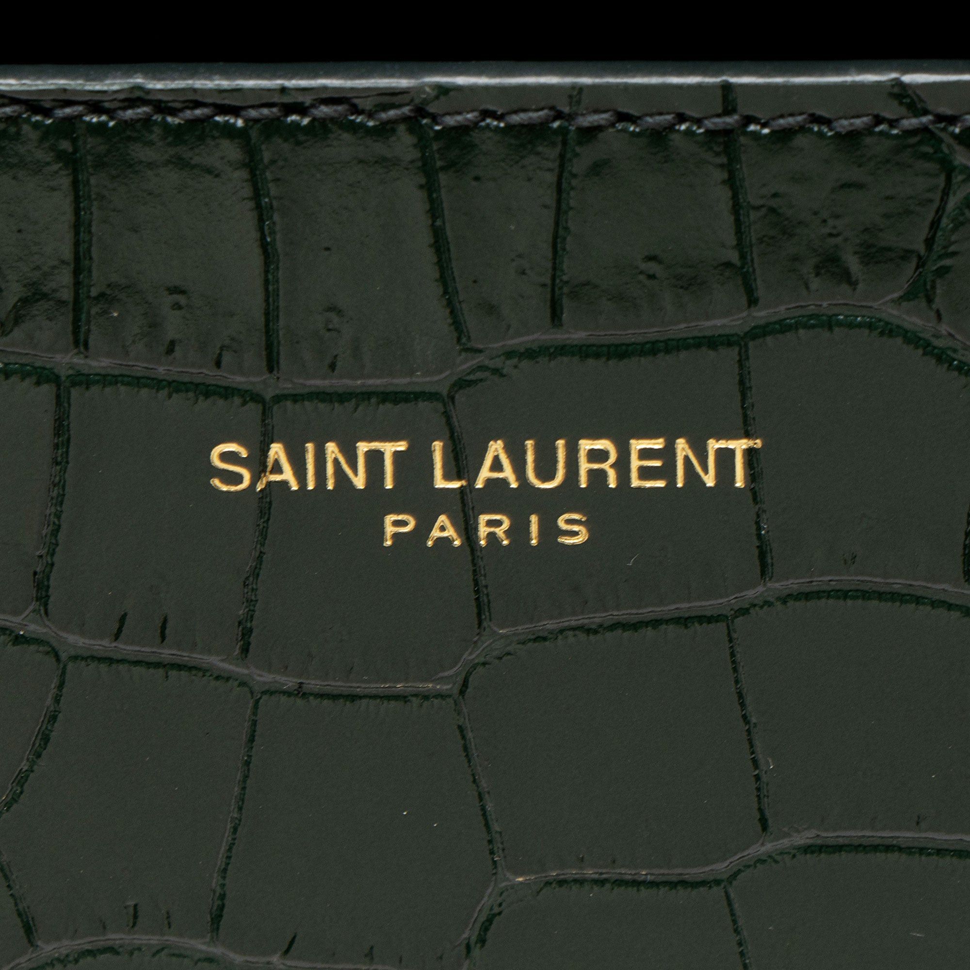Saint Laurent Paris Saint Laurent Croc Embossed Leather Monogram Cassandra Mini Size ONE SIZE - 9 Thumbnail