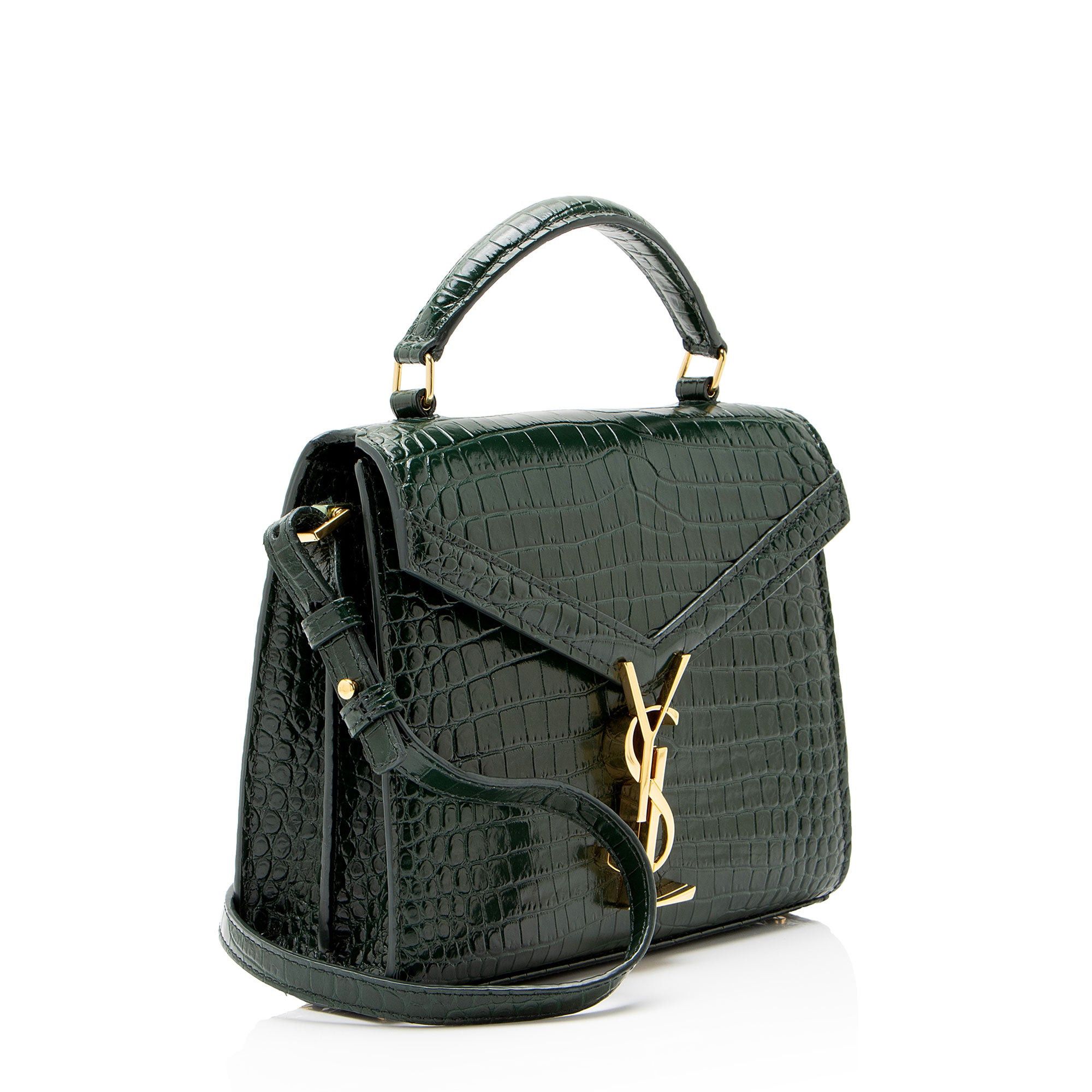 Saint Laurent Paris Saint Laurent Croc Embossed Leather Monogram Cassandra Mini Size ONE SIZE - 2 Thumbnail
