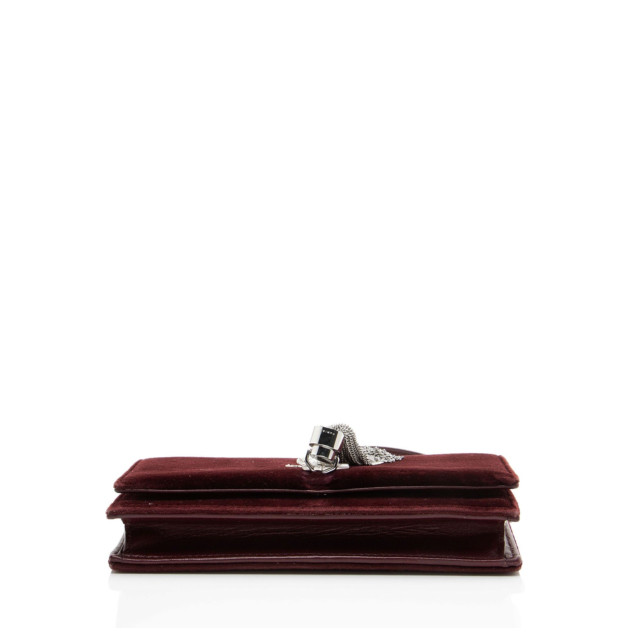 Saint Laurent Paris Saint Laurent Velvet Crystal Monogram Kate Tassel Chain Wall Size ONE SIZE - 4 Thumbnail