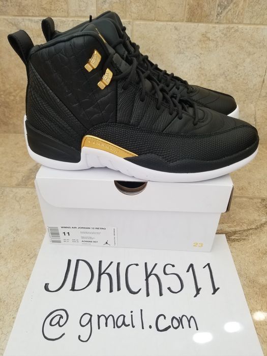 Air jordan 12 hot sale reptile black metallic gold