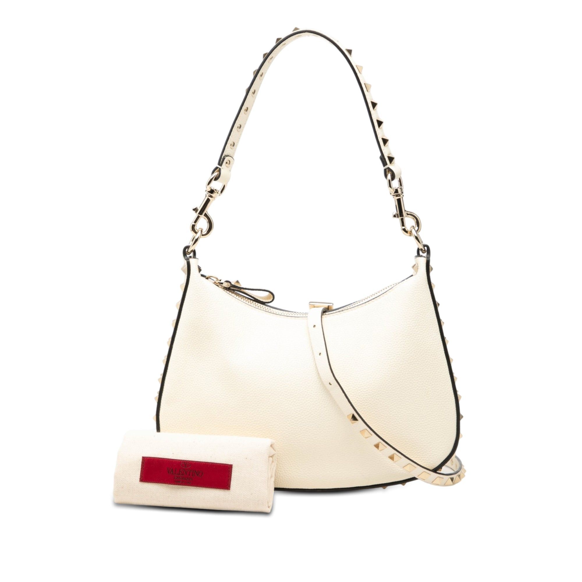 Valentino Grainy Calfskin Rockstud Hobo Size ONE SIZE - 7 Thumbnail