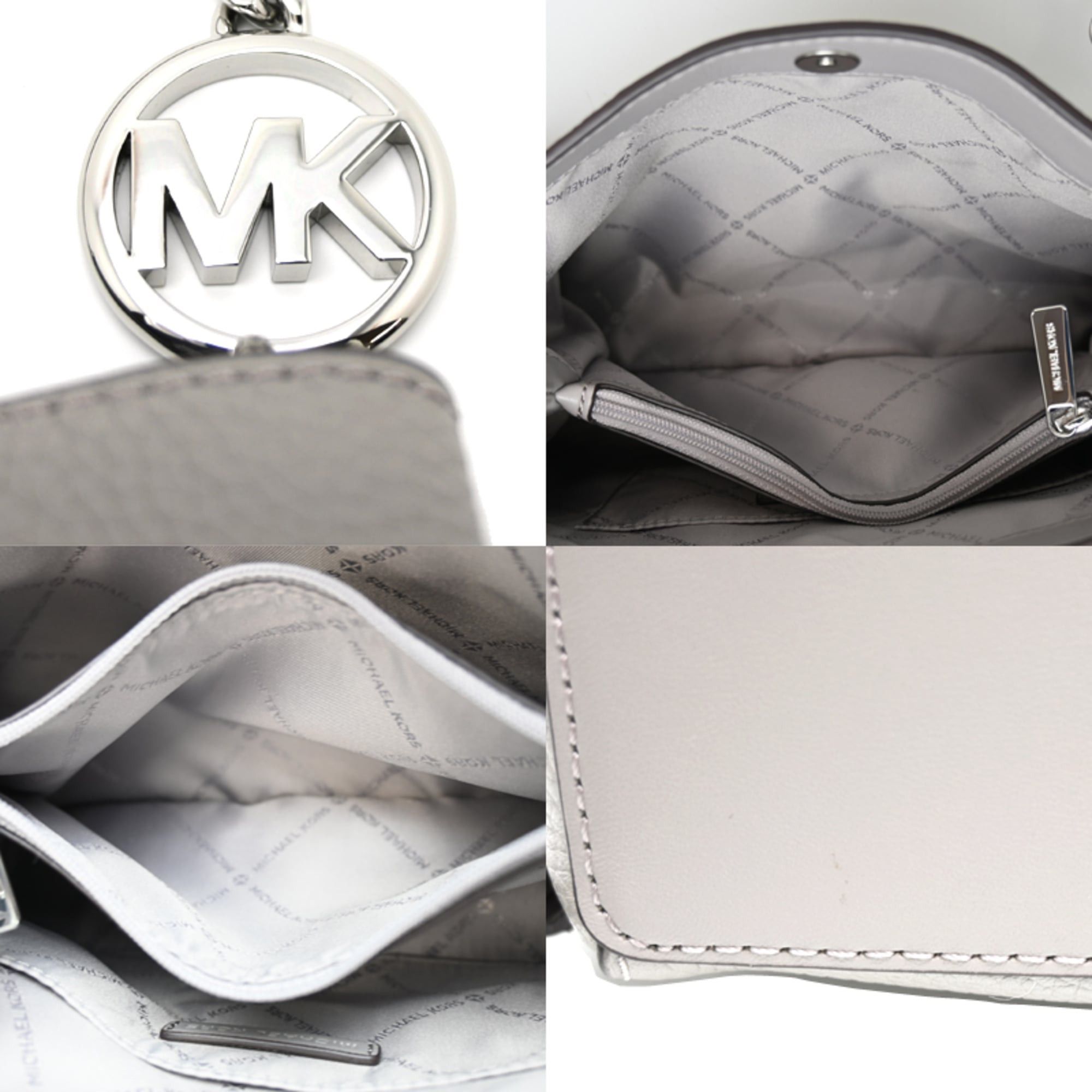 Michael Kors Michael Kors CHRISTINA Triple Compartment Crossbody Small Women's Shoulder Bag 35T6S8WC0L Cowhide Leather Gray Size ONE SIZE - 7 Thumbnail