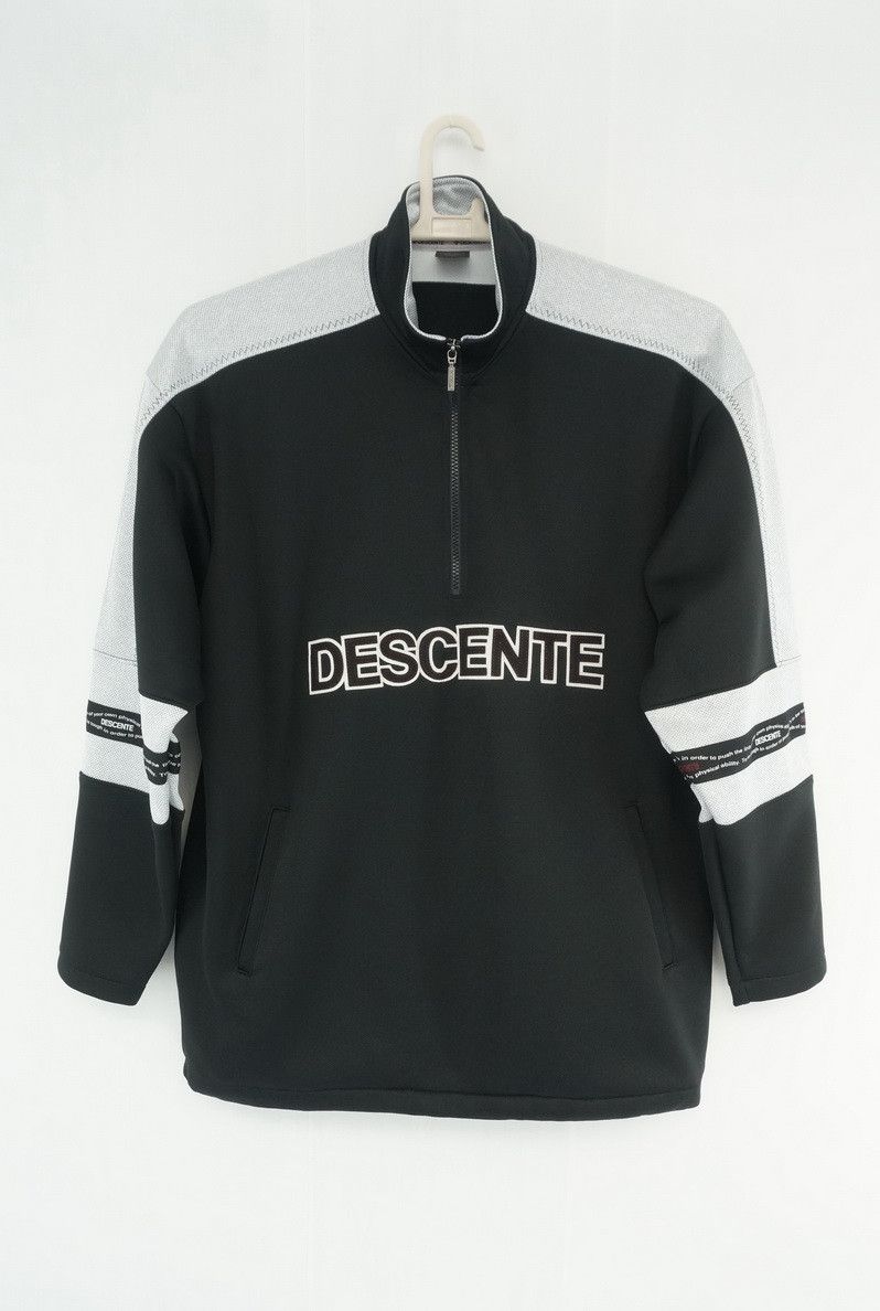 Descente Japanese Brand - Descente Quarter Zip Spell Out Sweater Size US XL / EU 56 / 4 - 1 Thumbnail