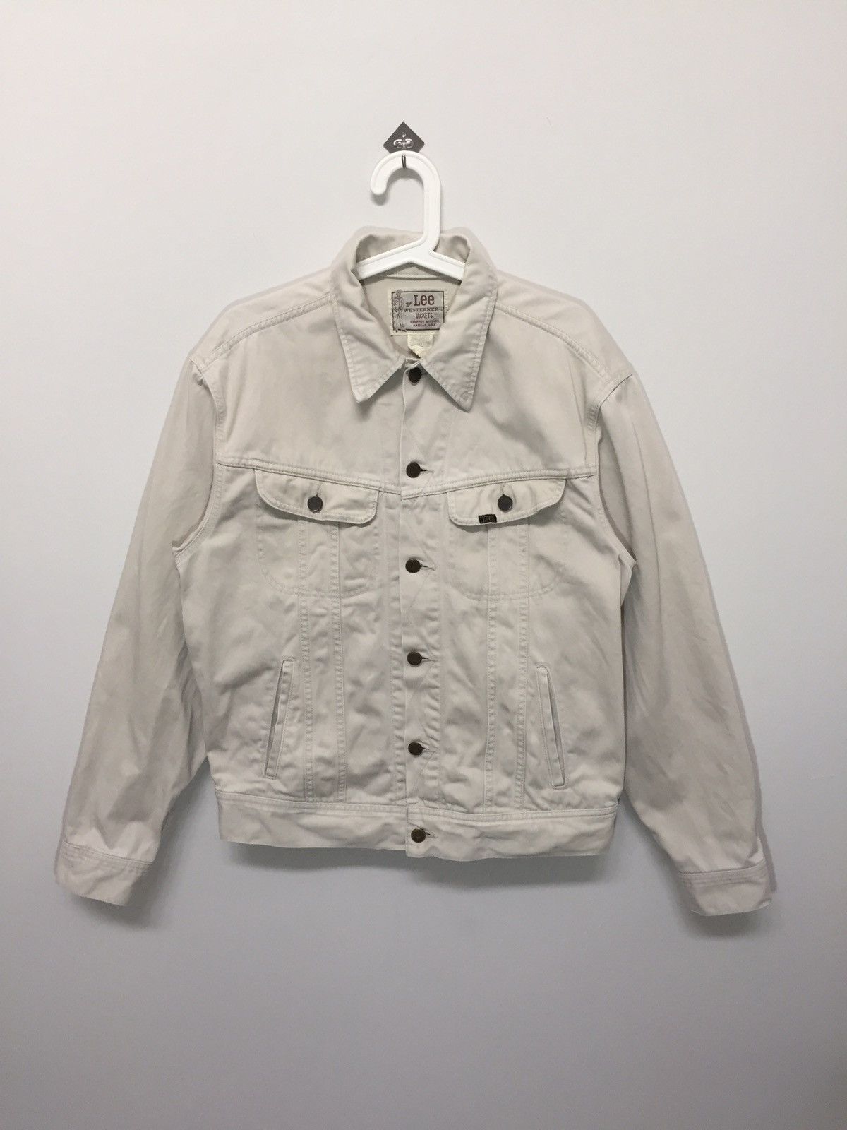 Vintage 80s Lee Cream Denim Scovill Button Western Jacket