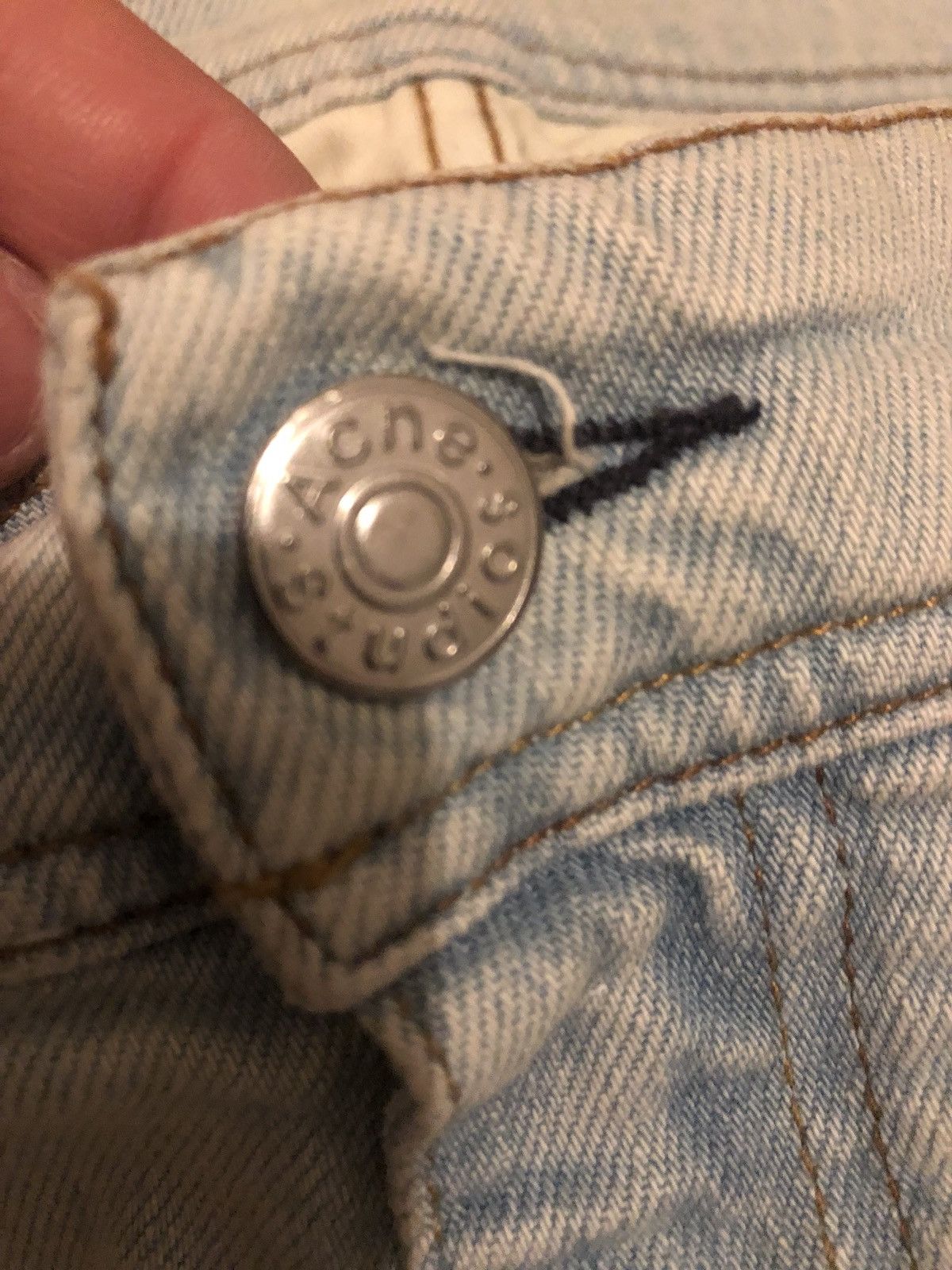 Acne Studios Acne Studio Bla Konst Slim Fit Raw Edge Hem Blue Jean 34 Size US 34 / EU 50 - 3 Thumbnail