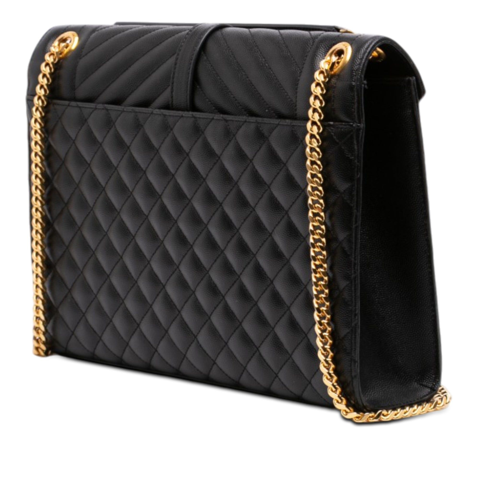Saint Laurent Paris Grain De Poudre Triquilt Monogram Envelope Bag Size ONE SIZE - 2 Thumbnail
