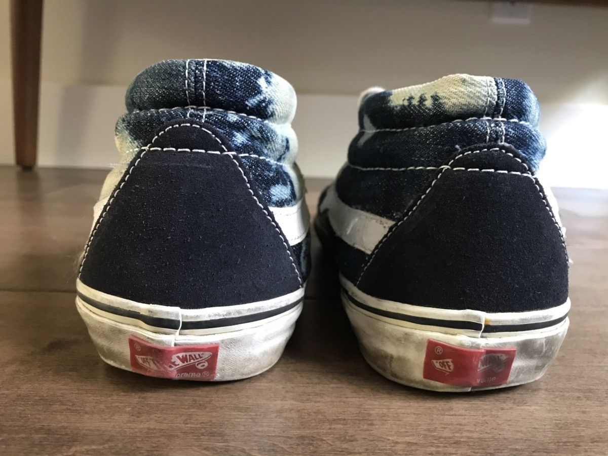 Supreme × Vans Supreme Vans Sk8 Mid Bleached Denim Size US 10 / EU 43 - 3 Thumbnail