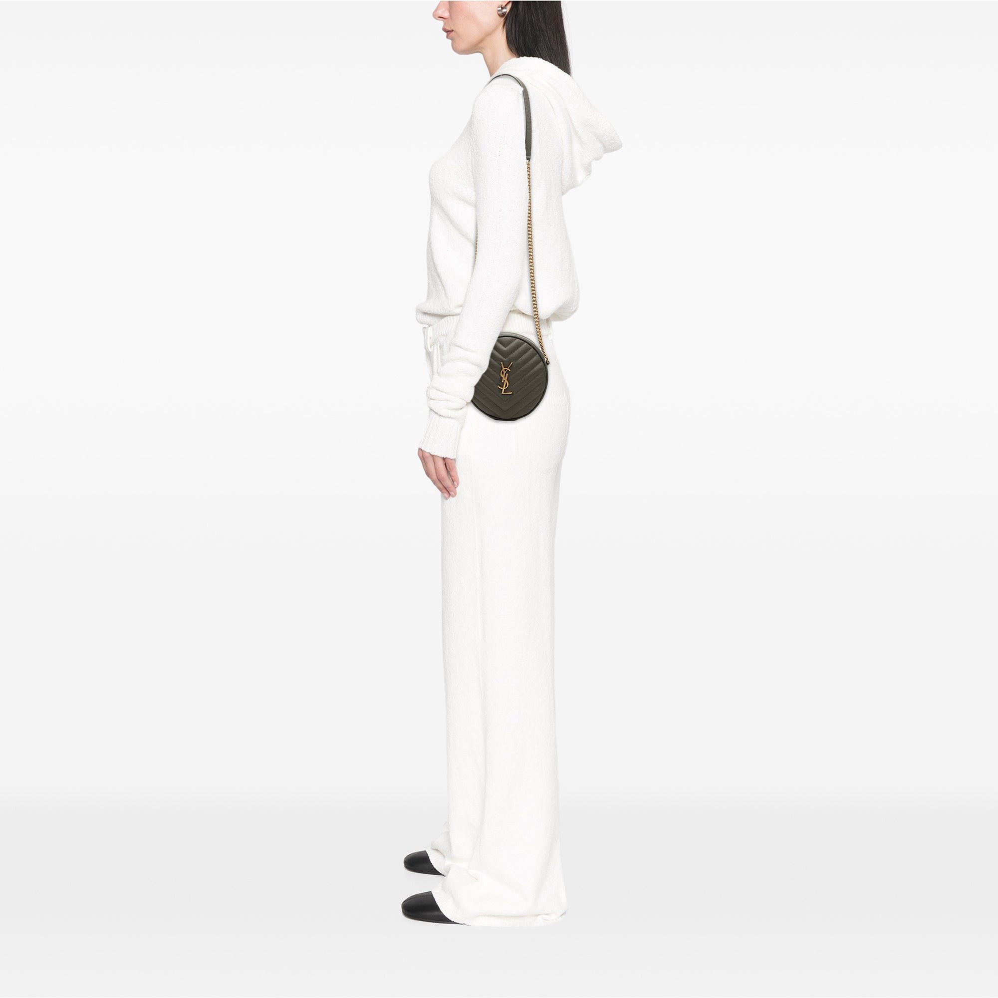 Saint Laurent Paris Chevron Grain De Poudre Round Vinyle Camera Bag Size ONE SIZE - 6 Thumbnail